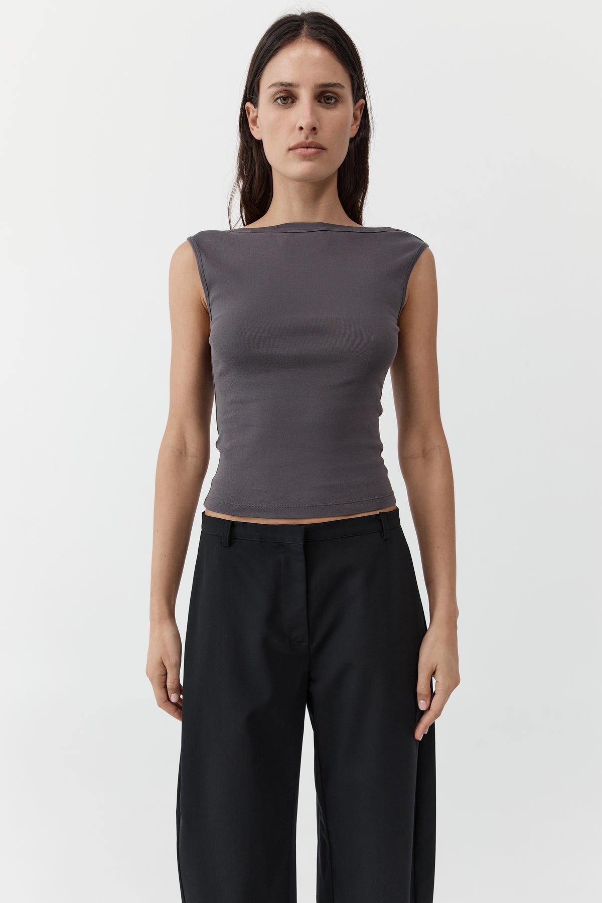 Organic Cotton Ballerina Top - Soot