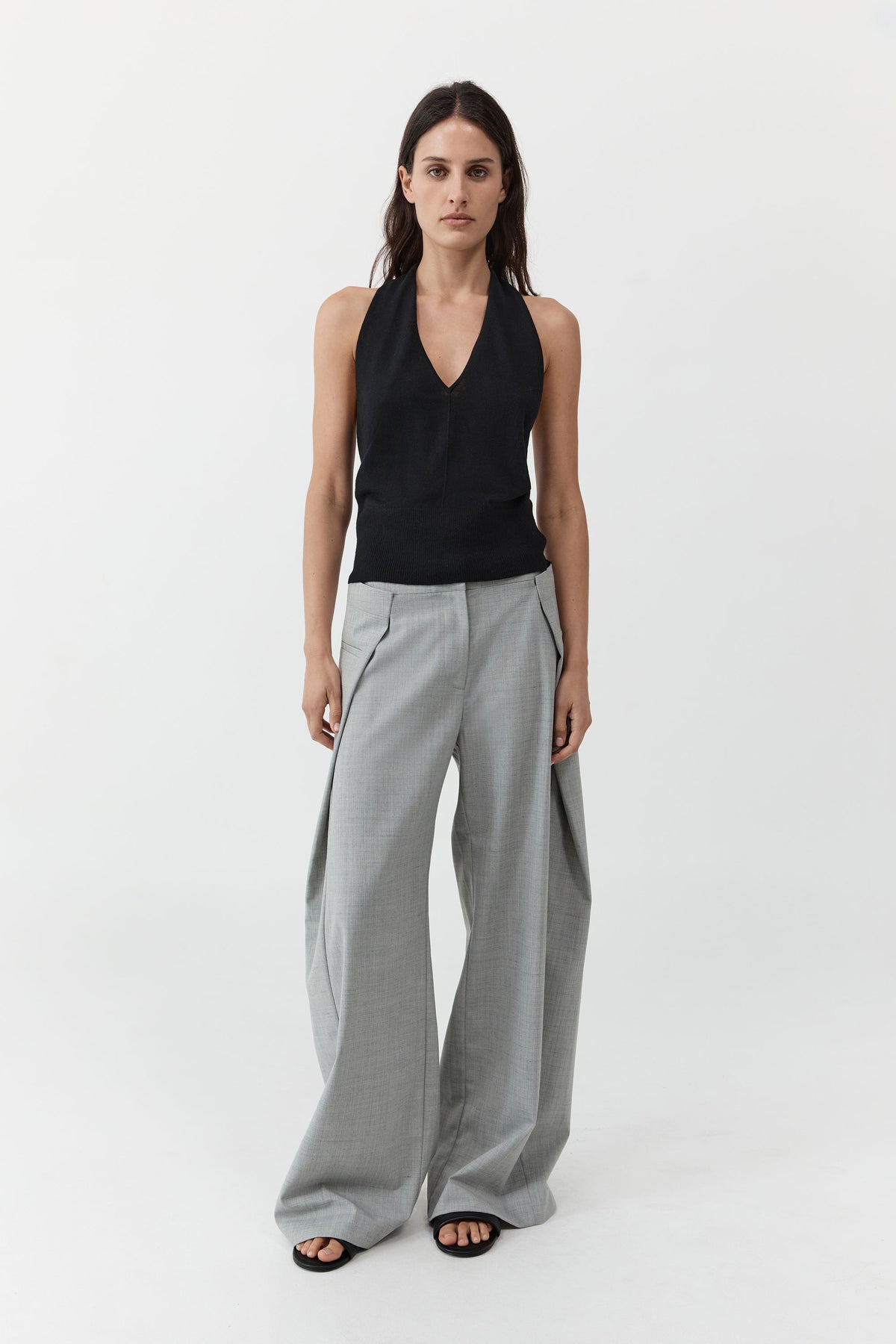 Tailored Fold Pants - Concrete