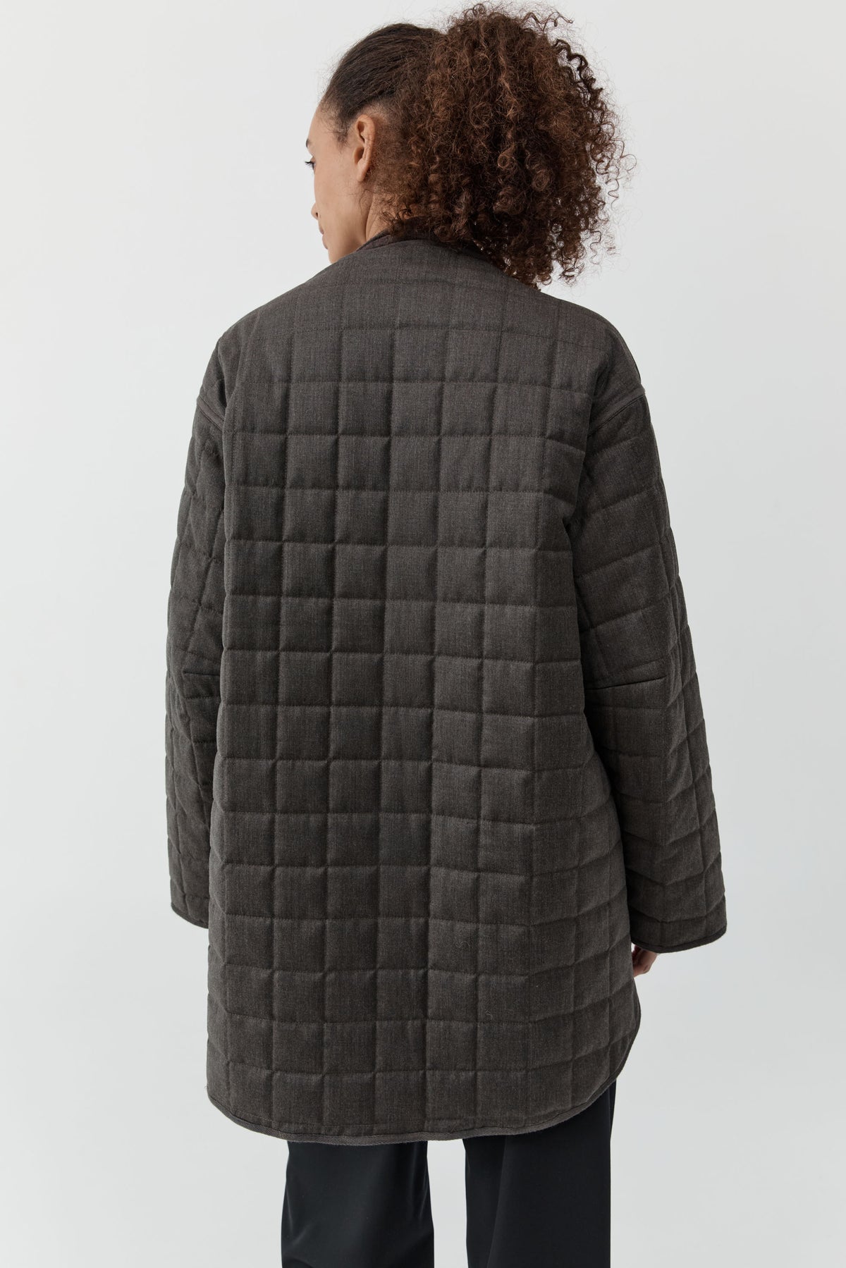 Wool Stitched Pillow Jacket - Mulch