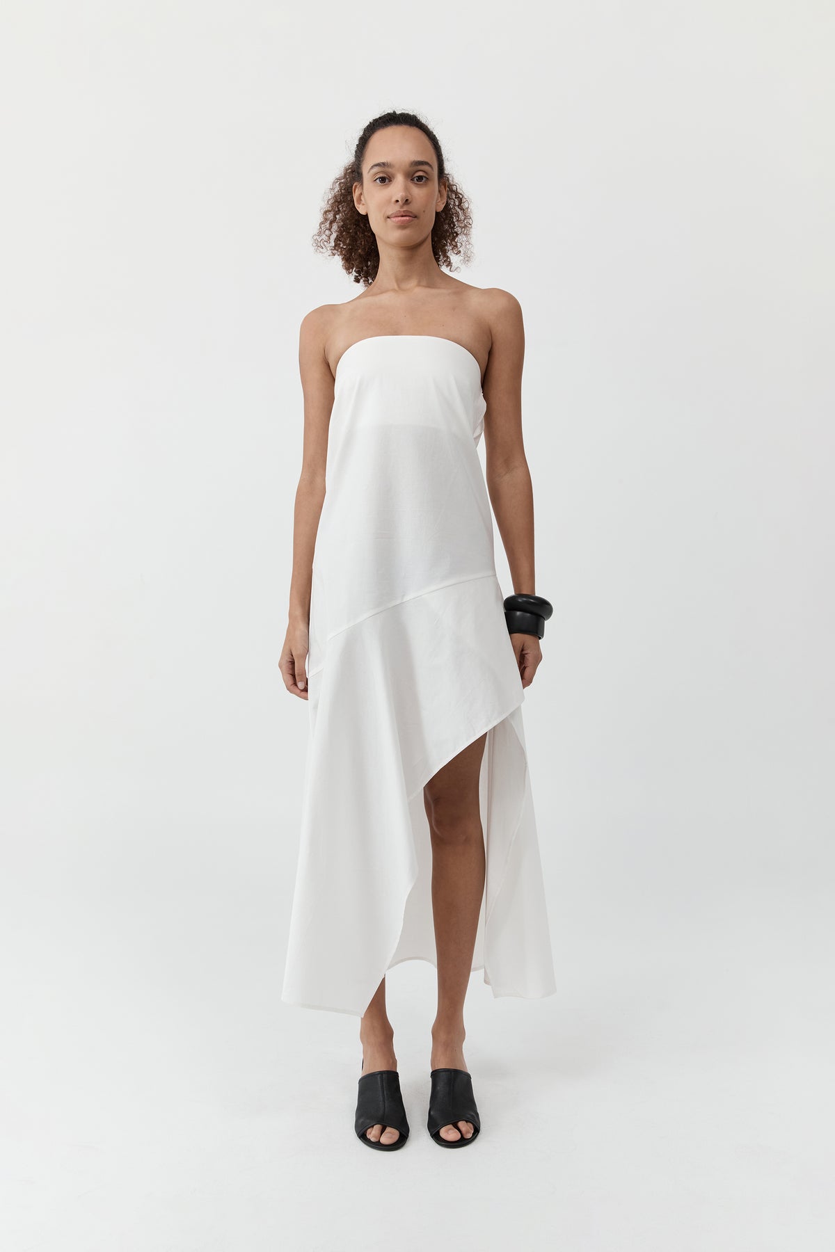 St. Agni | Oxford Strapless Asymm Dress