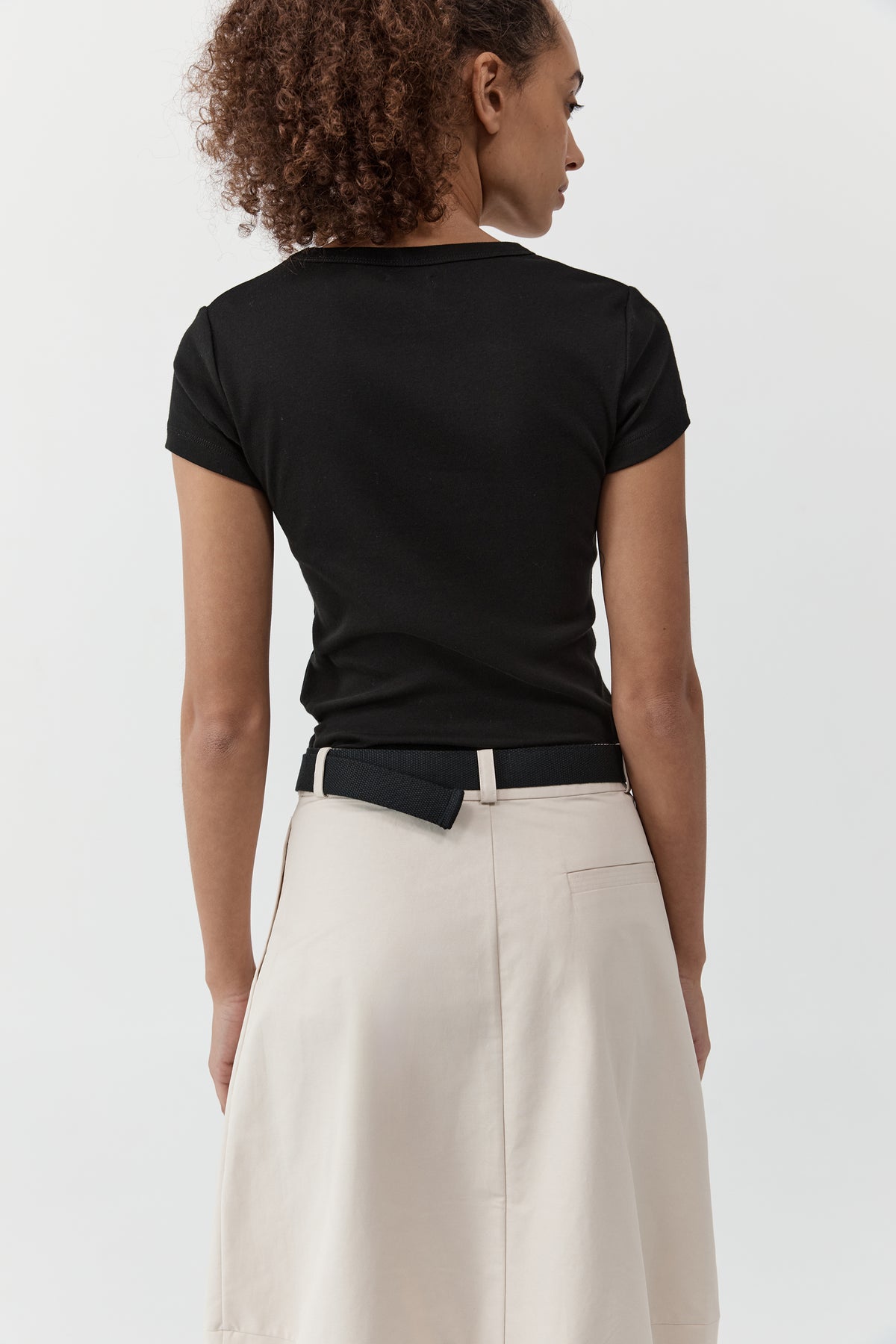 Canvas Pleat Cocoon Skirt - Shell