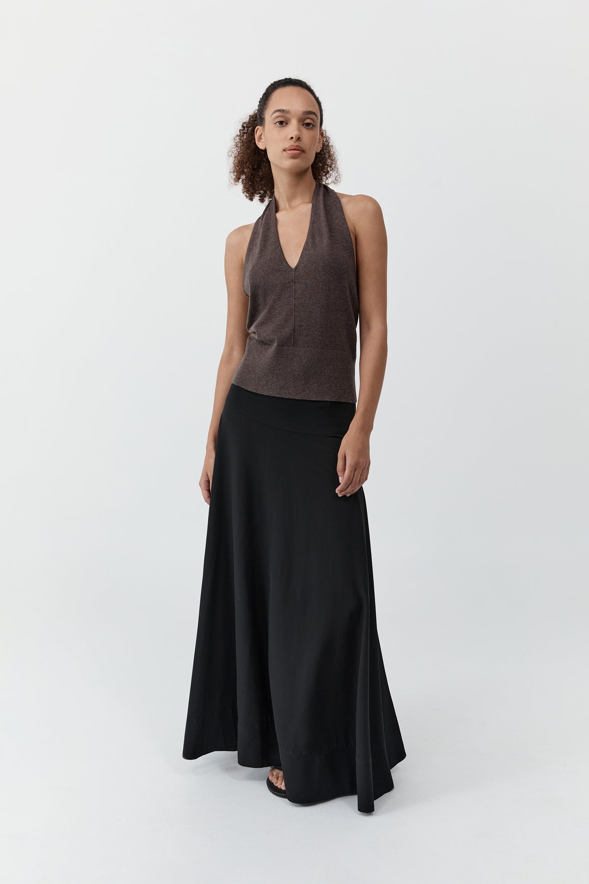 Fluid Circle Hem Skirt - Black