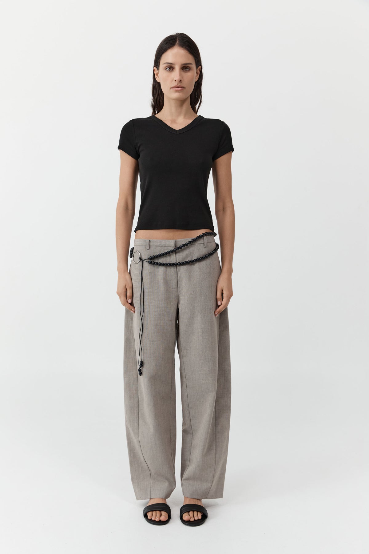 Organic Cotton V Neck Tee - Jet Black