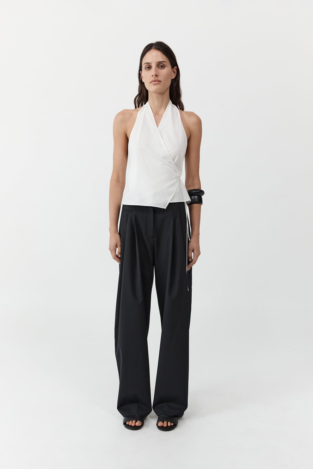 Oxford Wrap Top - White