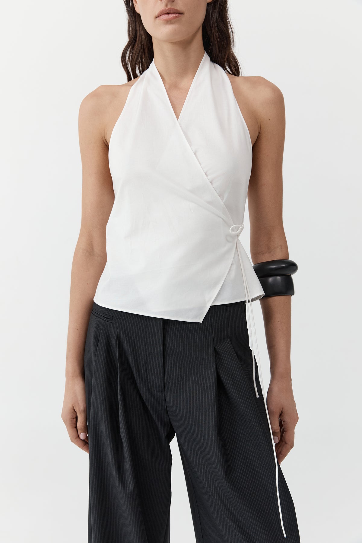Oxford Wrap Top - White