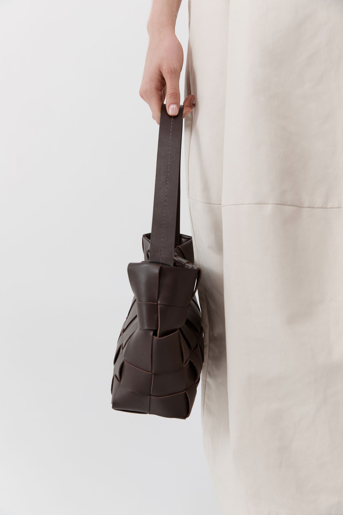 PRE-ORDER: Woven Mini Tote - Chocolate