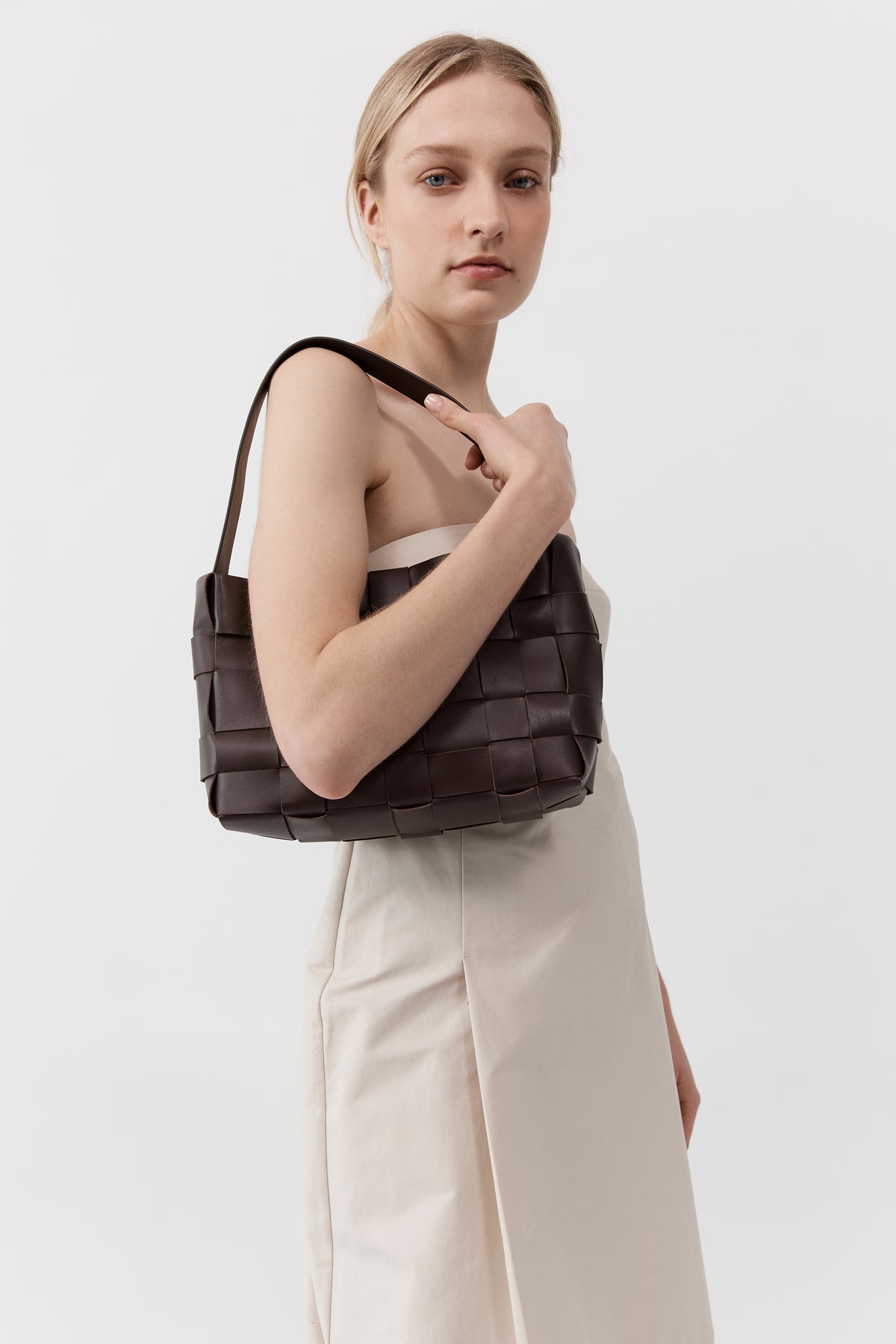 Woven Mini Tote - Chocolate