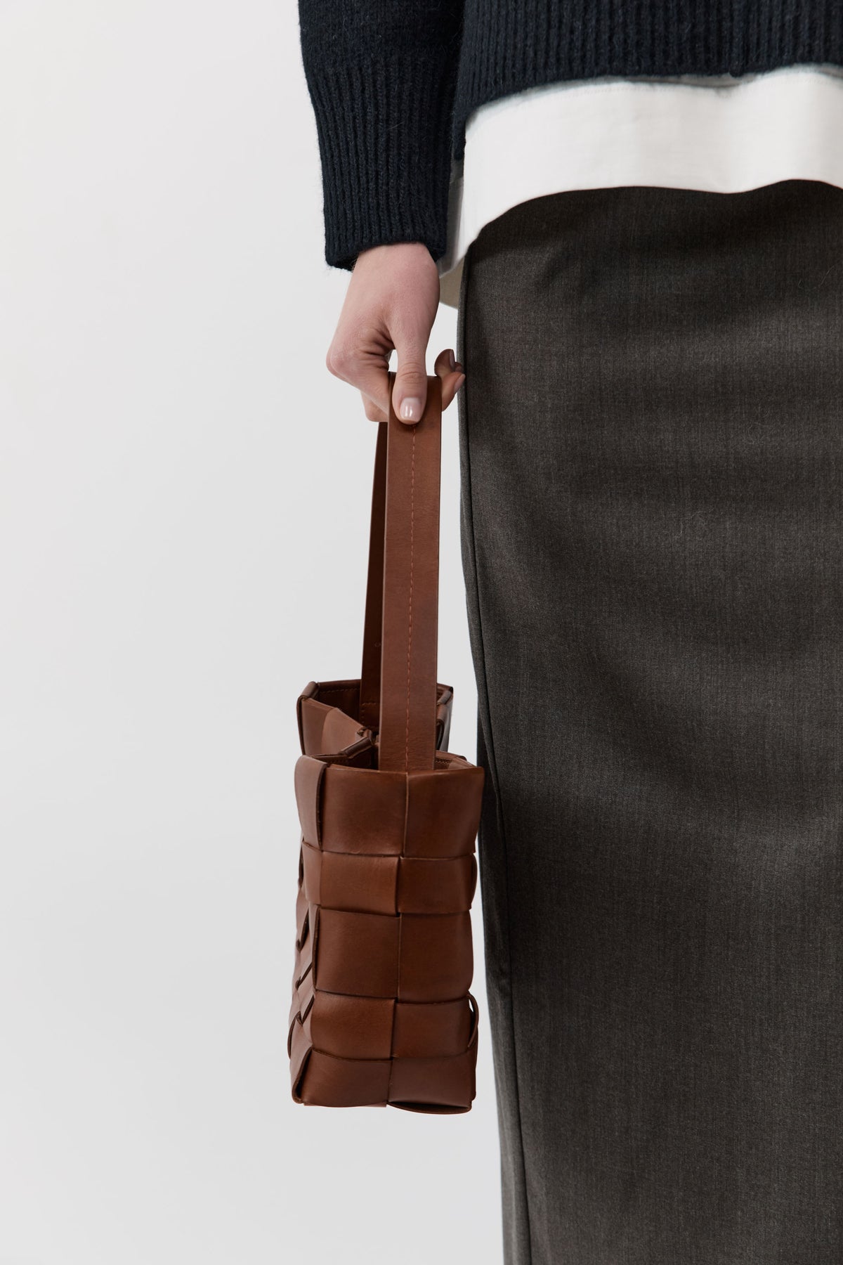 Woven Mini Tote - Chestnut