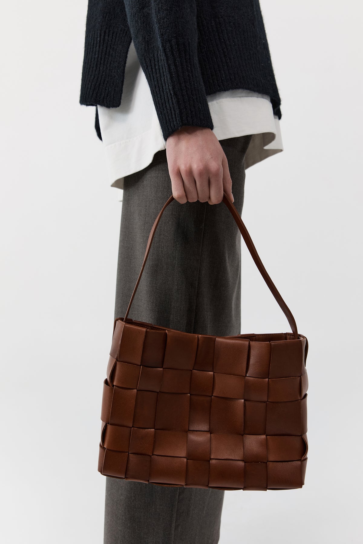 Woven Mini Tote - Chestnut