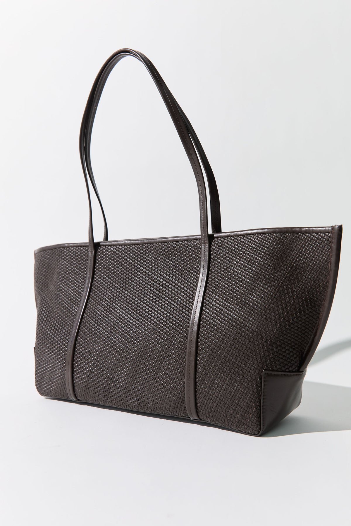 Woven Bateau Tote - Coffee