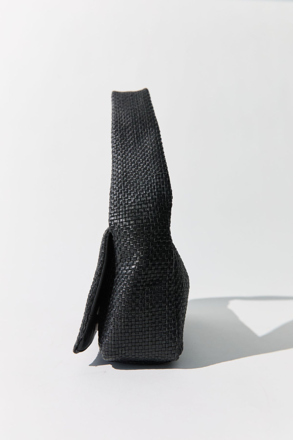 Woven Slim Satchel - Black