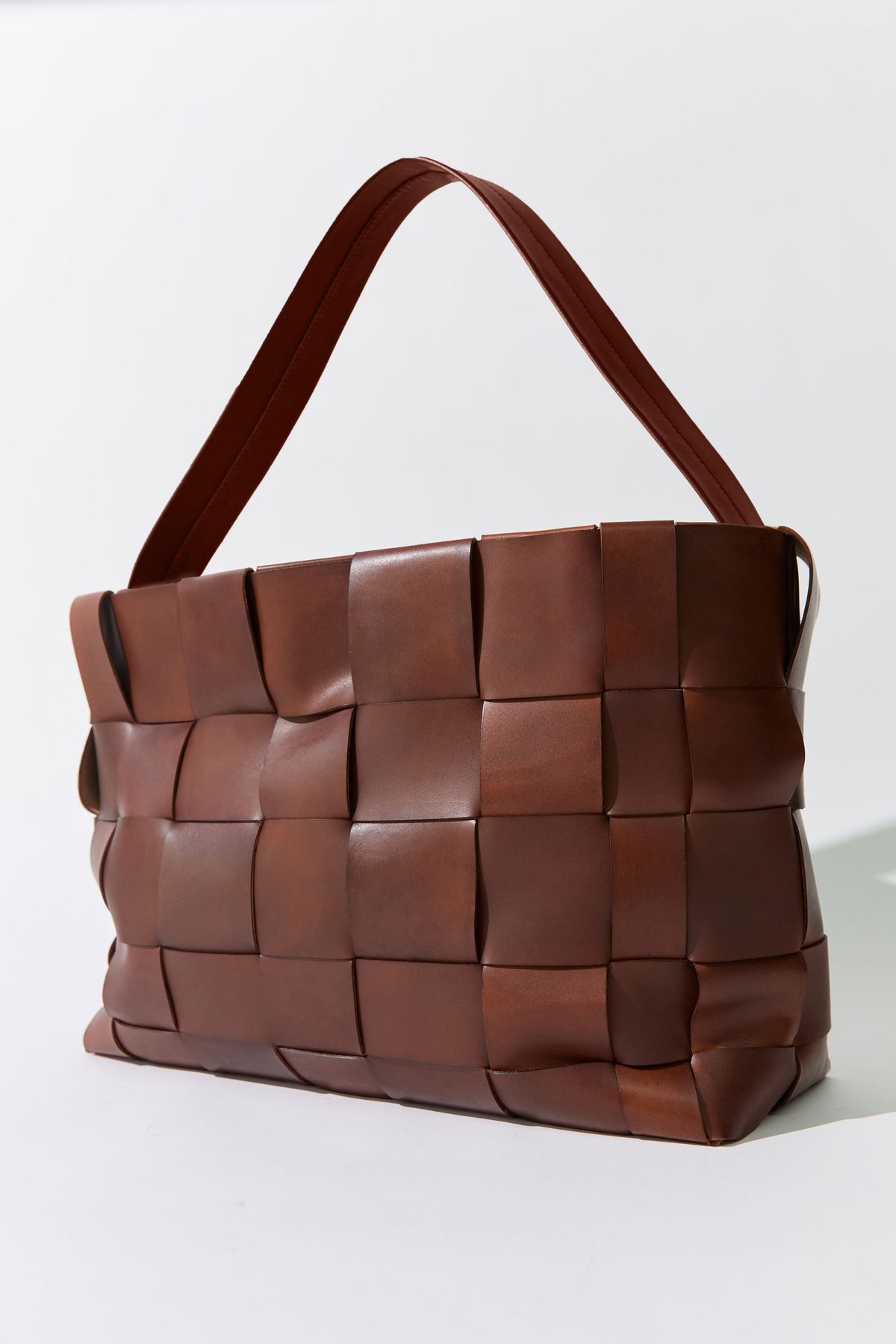 Woven Large Tote - Chestnut