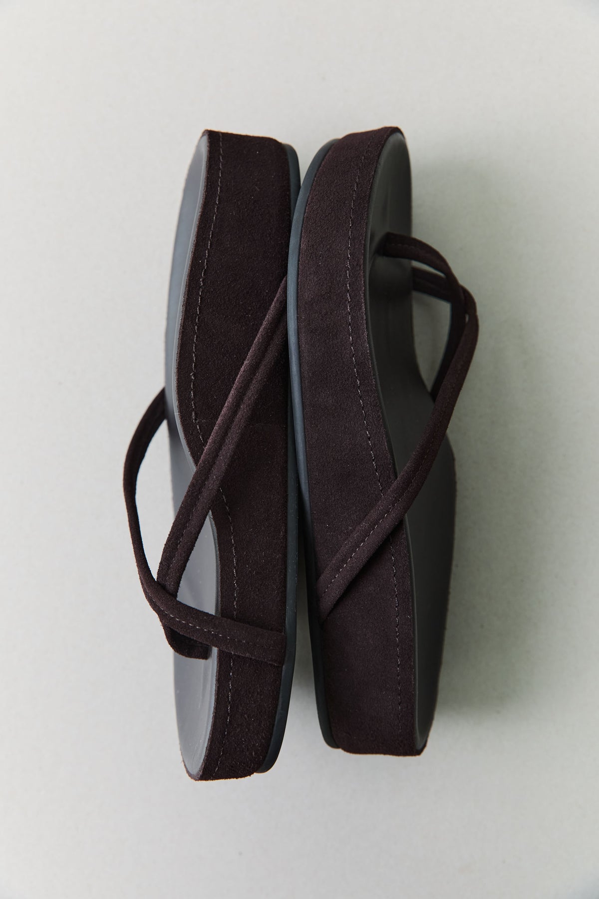 Suede Cross Strap Flatform - Coffee