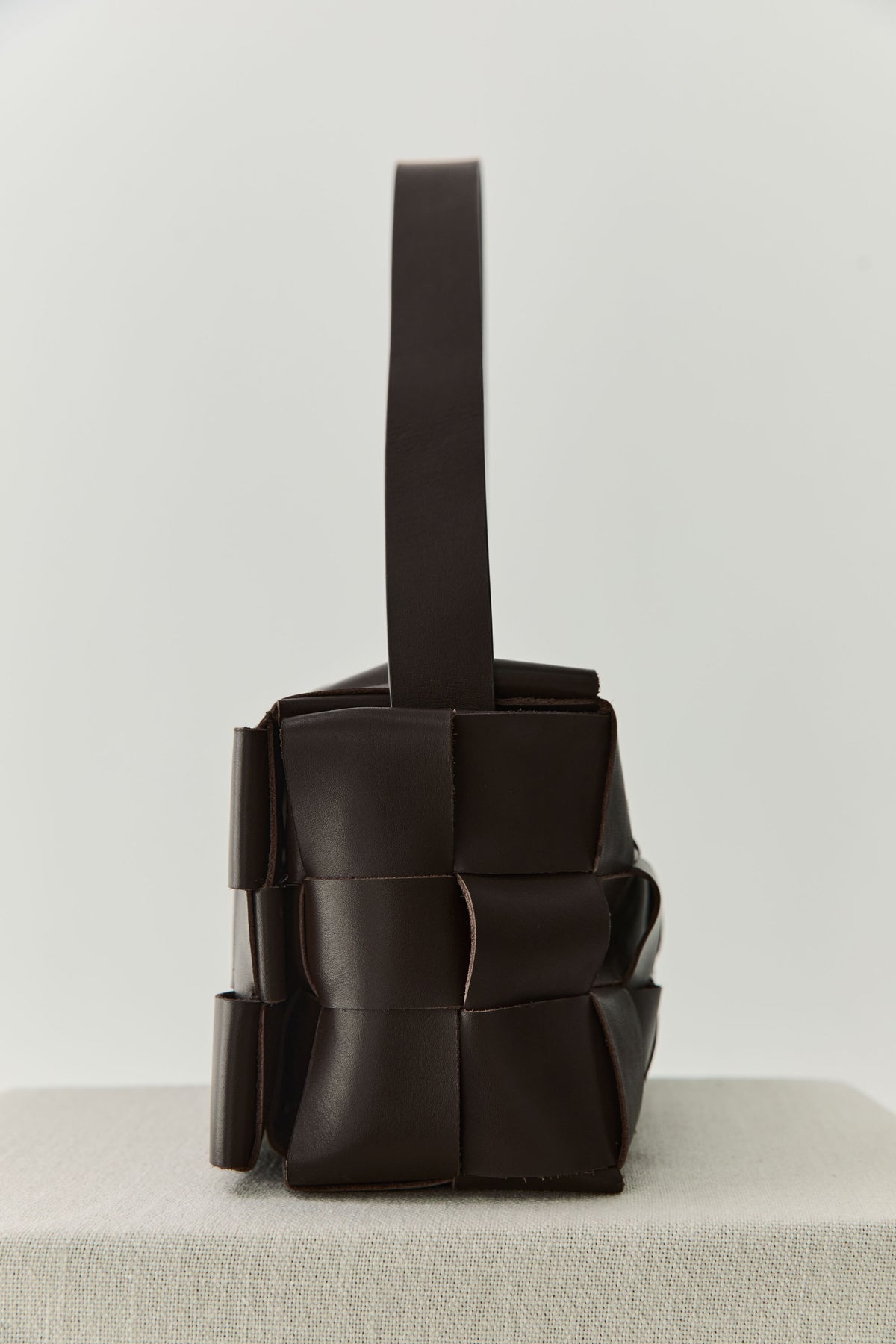 Woven Envelope Slim Tote - Chocolate