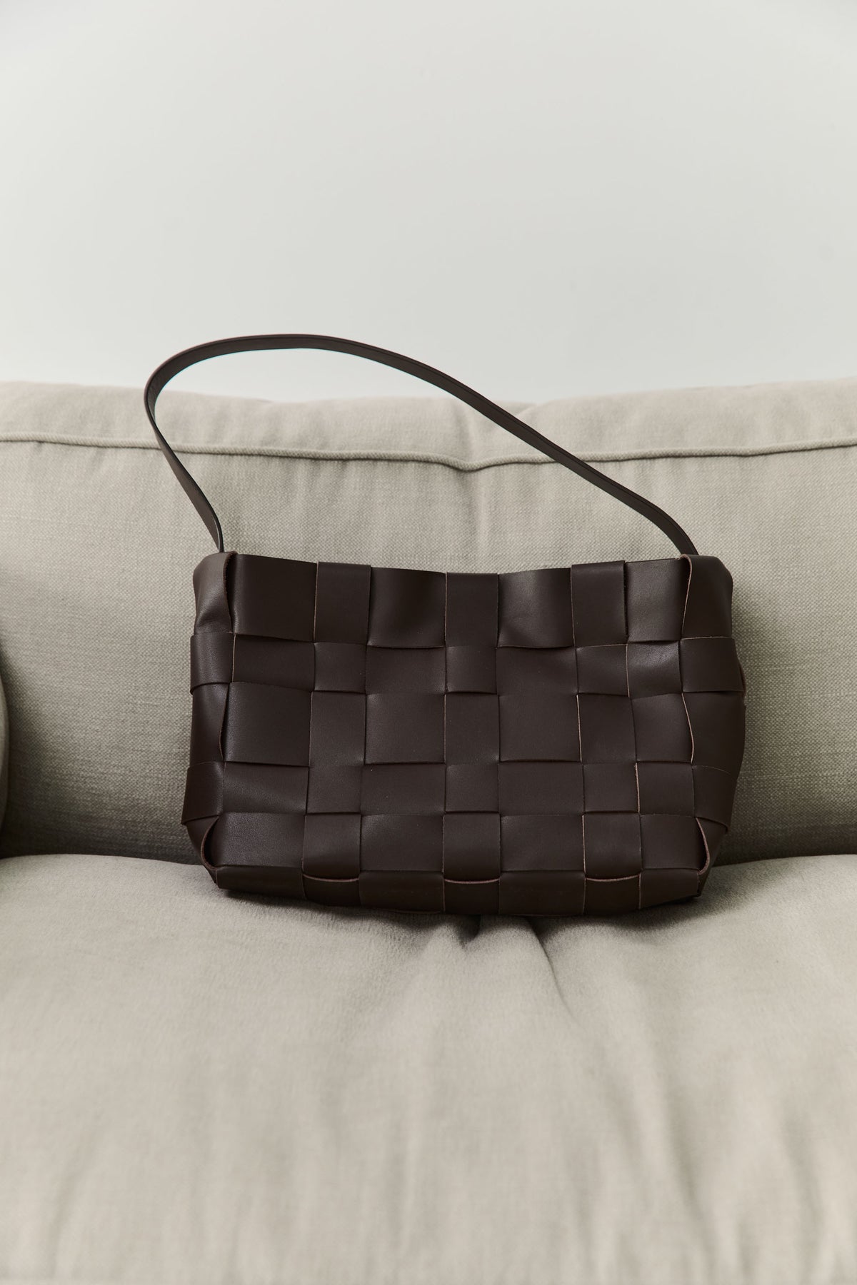 Woven Mini Tote - Chocolate