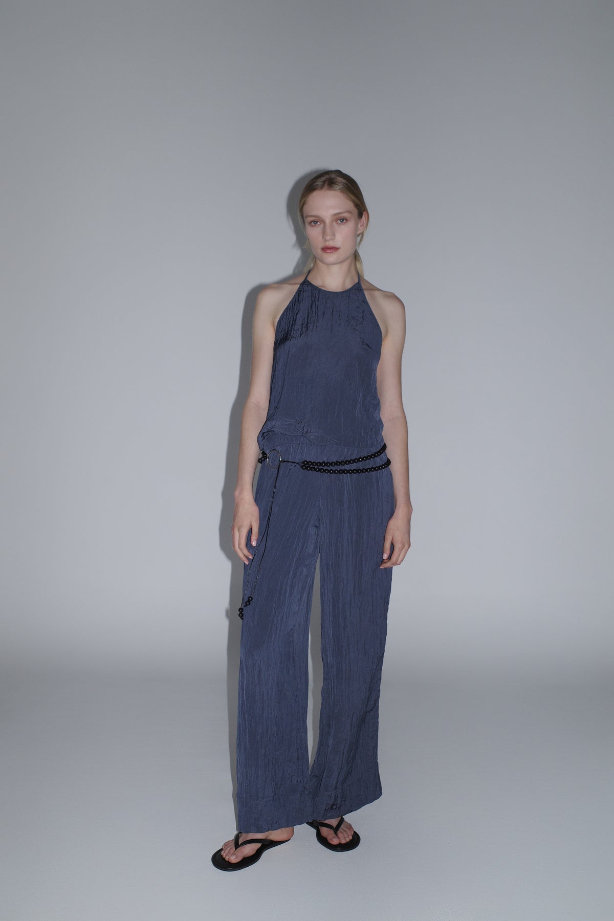 Crinkle Relaxed Pants - Ink