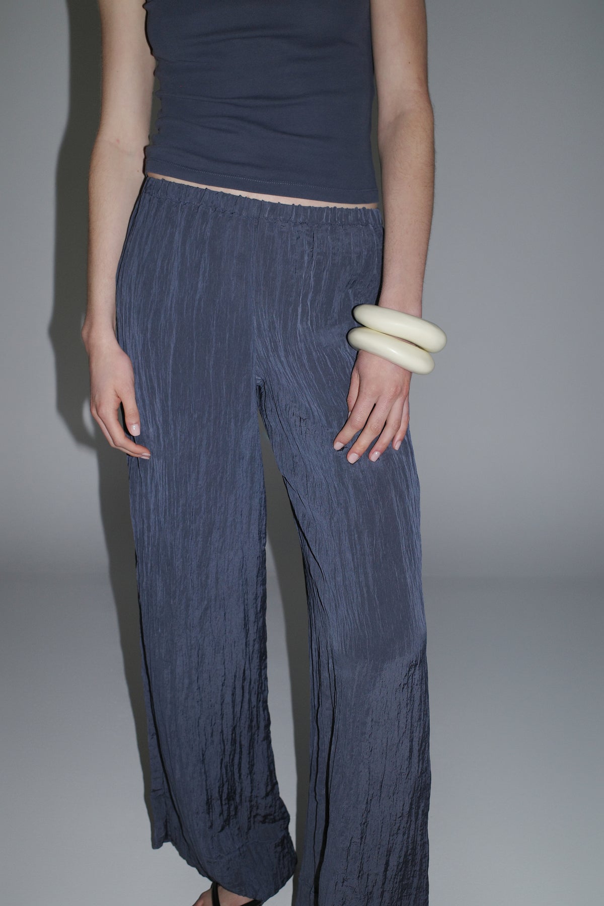 Crinkle Relaxed Pants - Ink