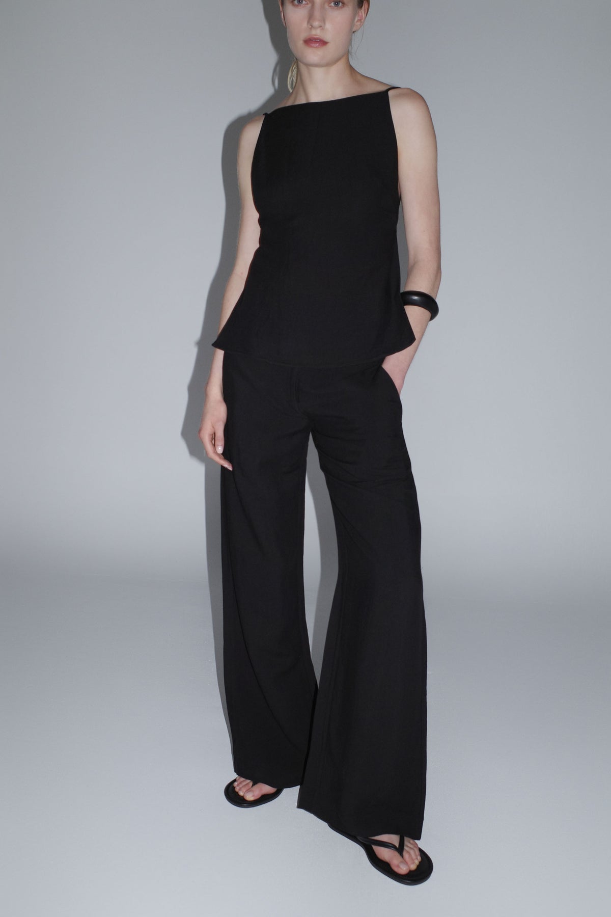 Square Backless Top - Black