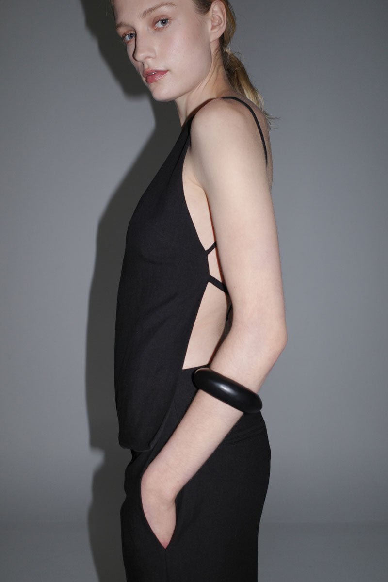 Square Backless Top - Black