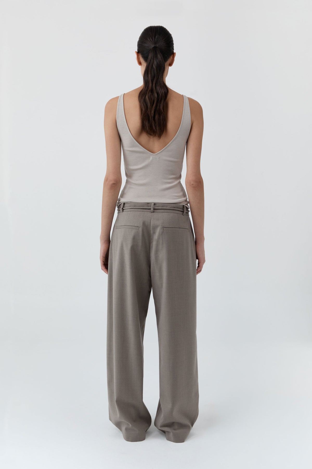 Tailored Barrel Pants - Light Taupe