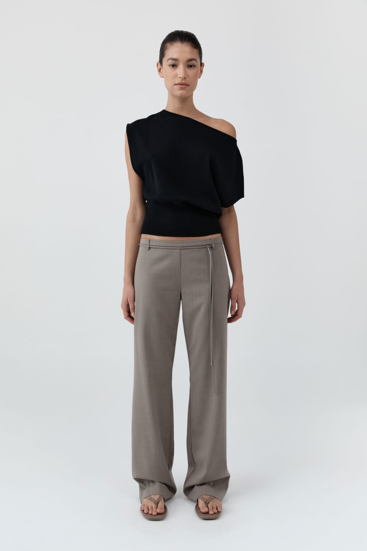 Cashmere Asymm Top - Black