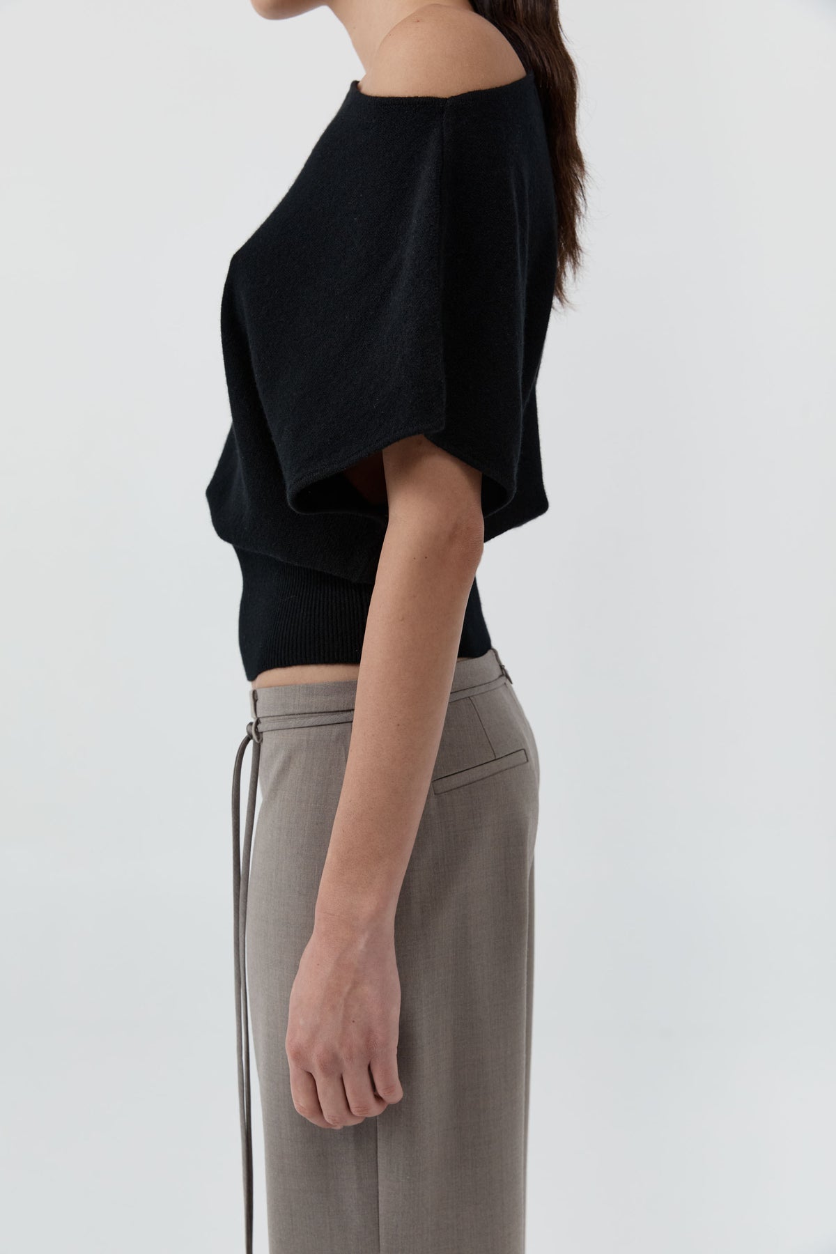 Cashmere Asymm Top - Black