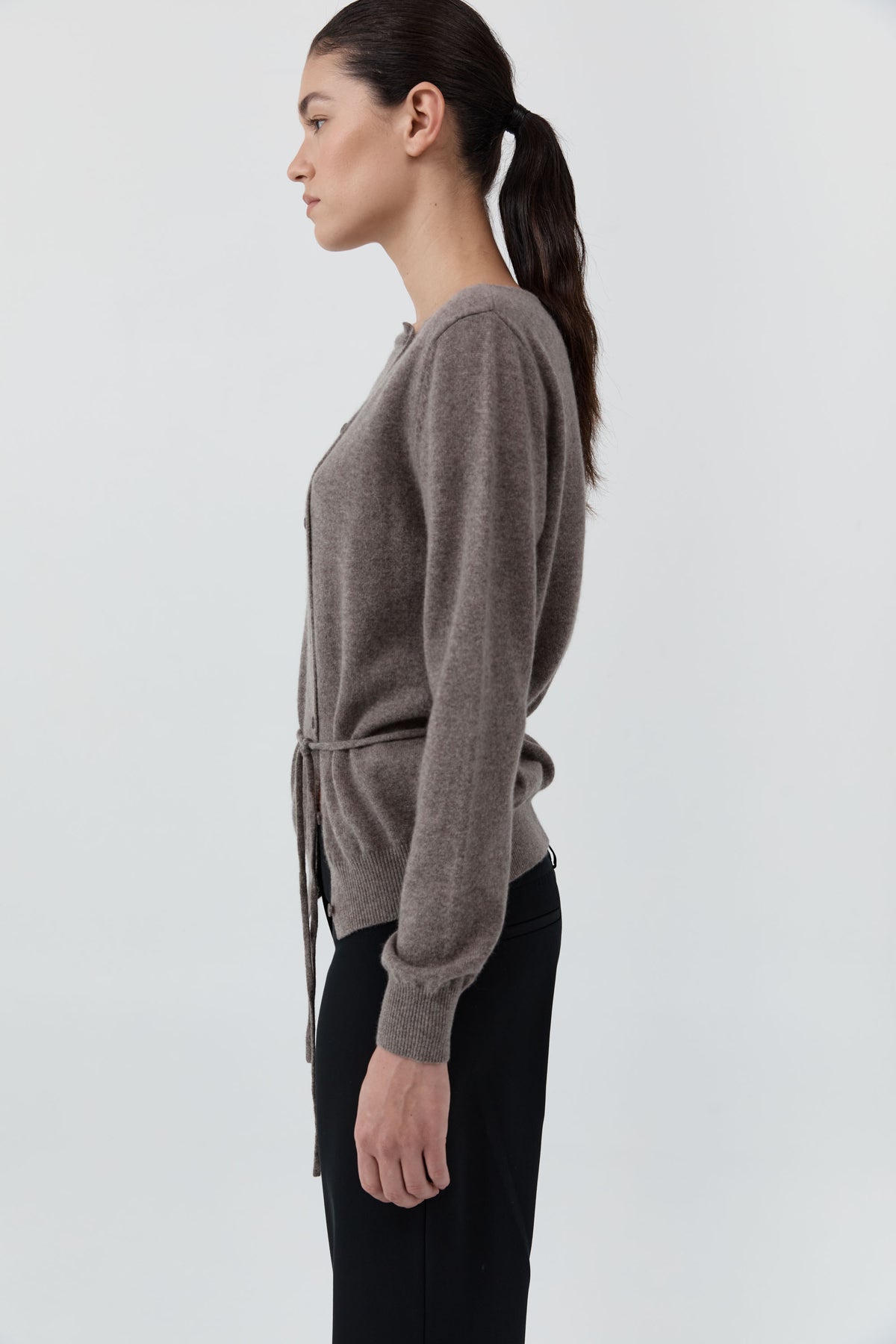 Cashmere Asymm Cardigan - Vapor