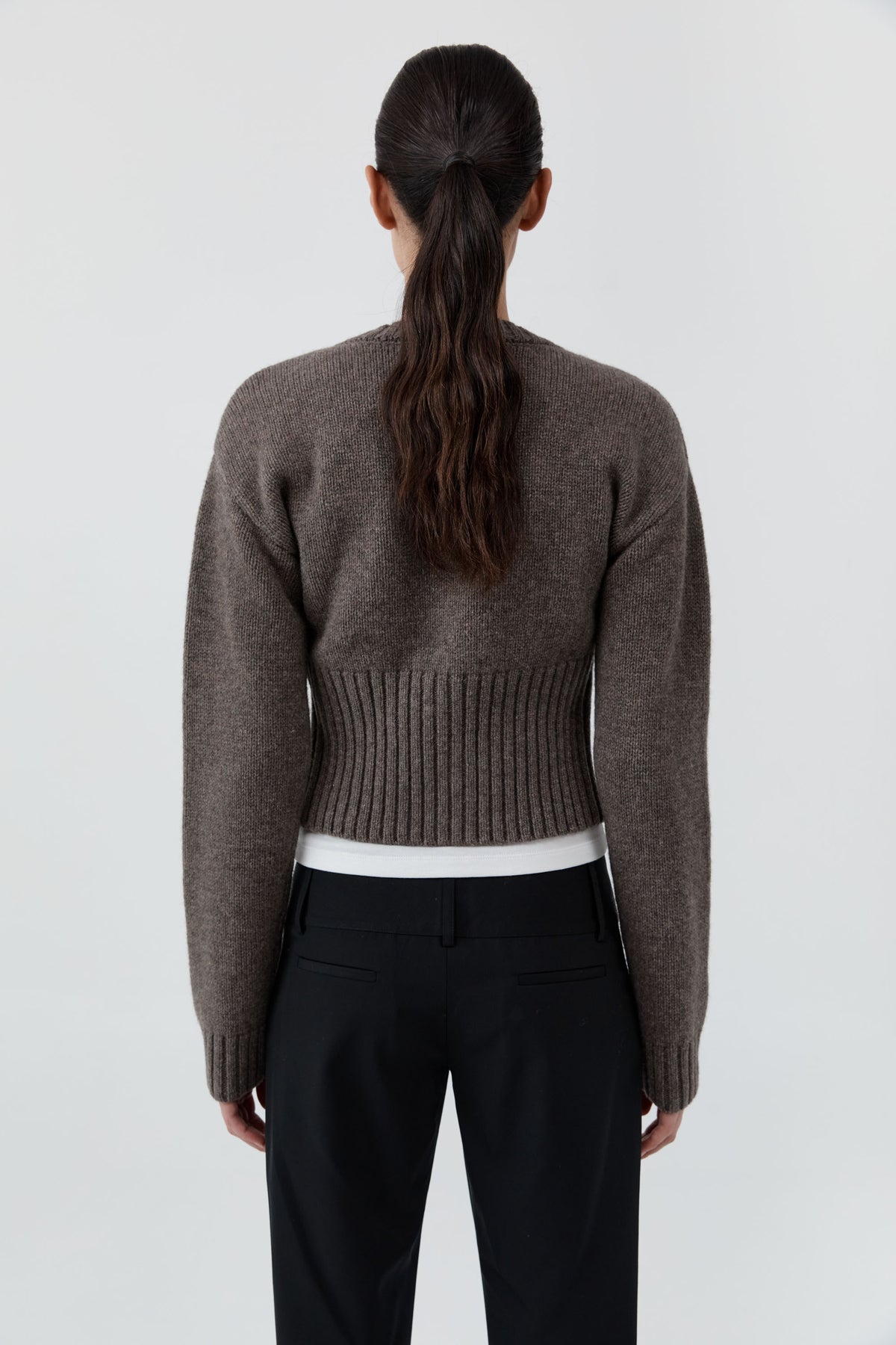 Wool Cardigan - Taupe Melange
