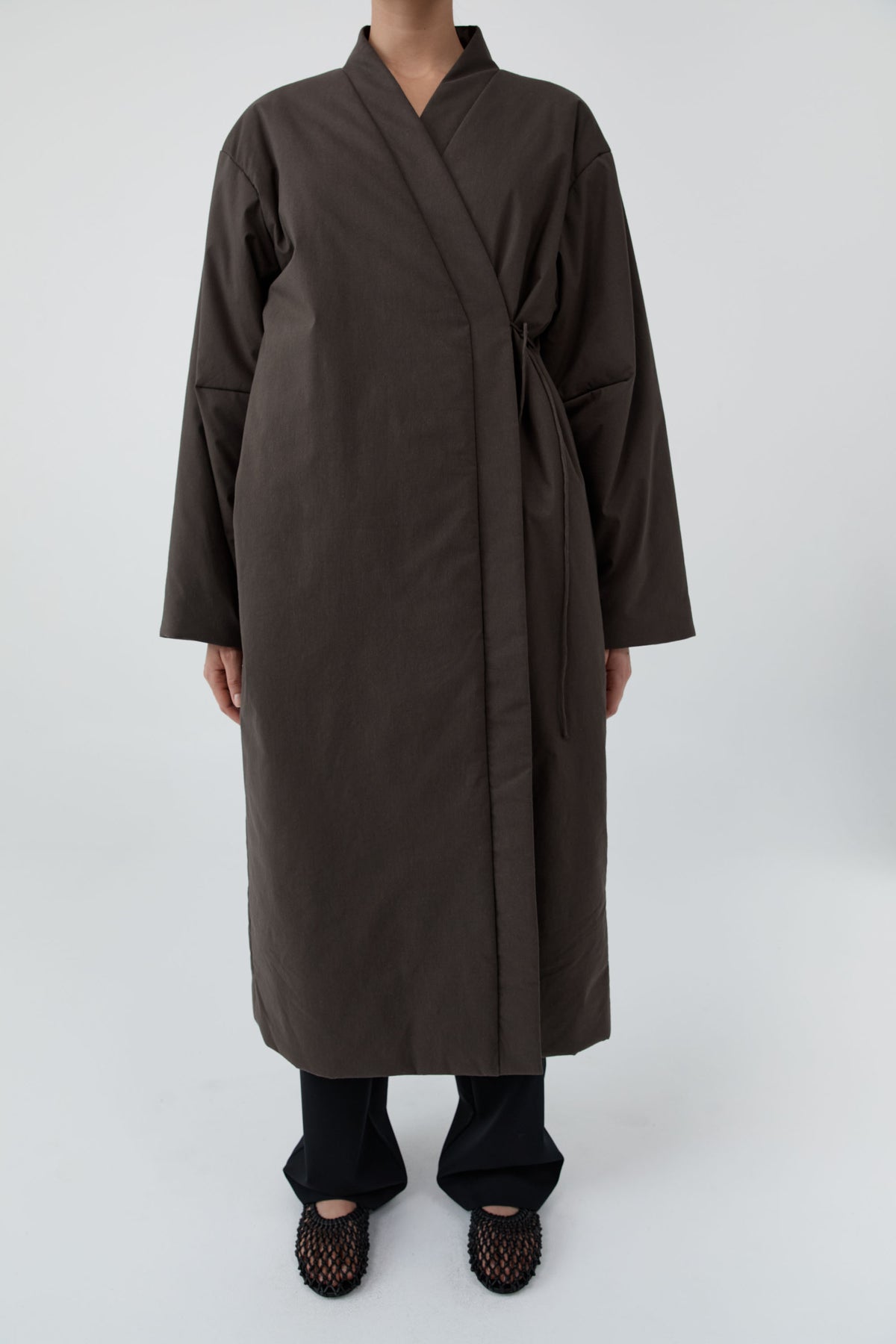 Pillow Wrap Coat - Wood