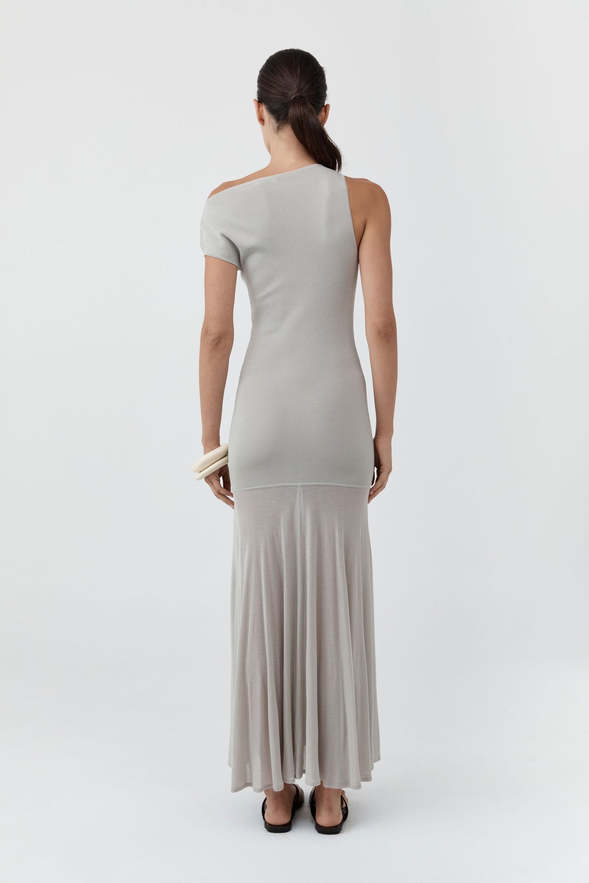 Fine Jersey Circle Hem Dress - Soft Ash