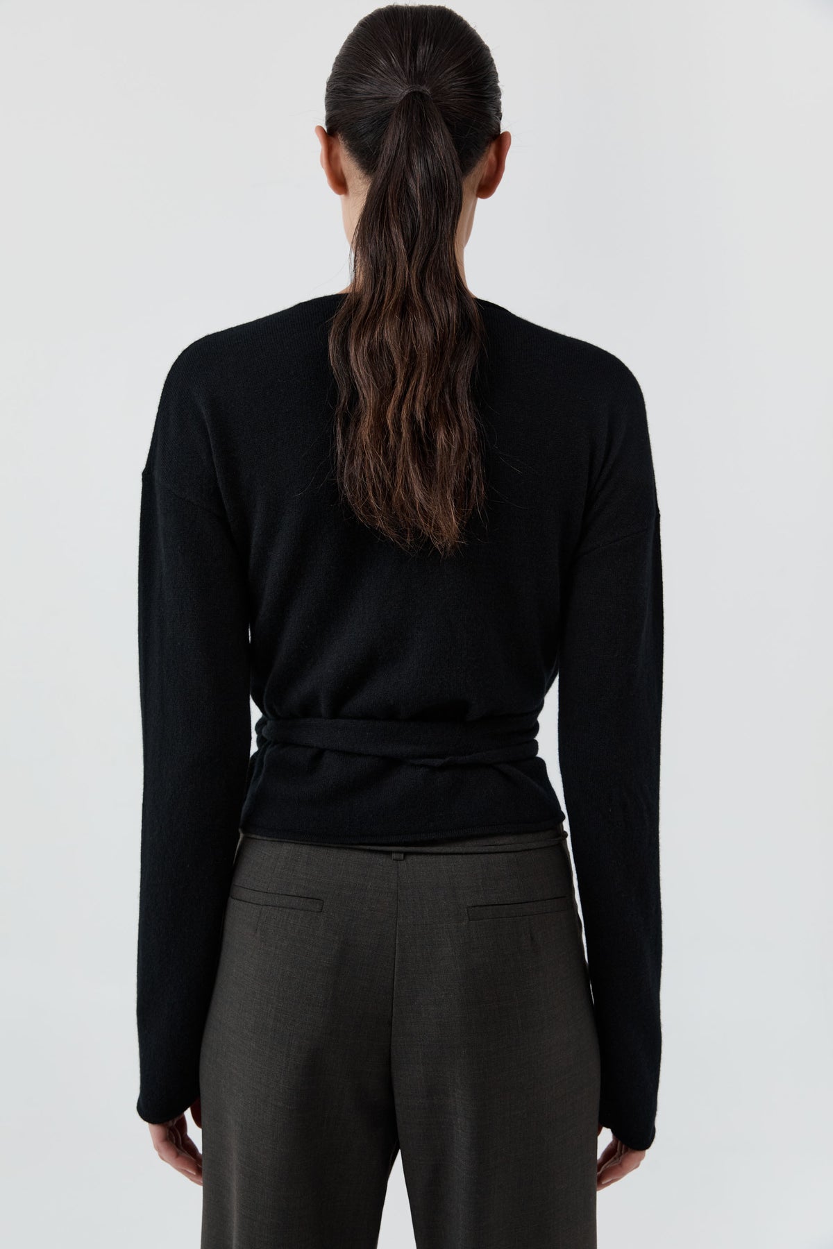 Cashmere Wrap Cardigan - Black