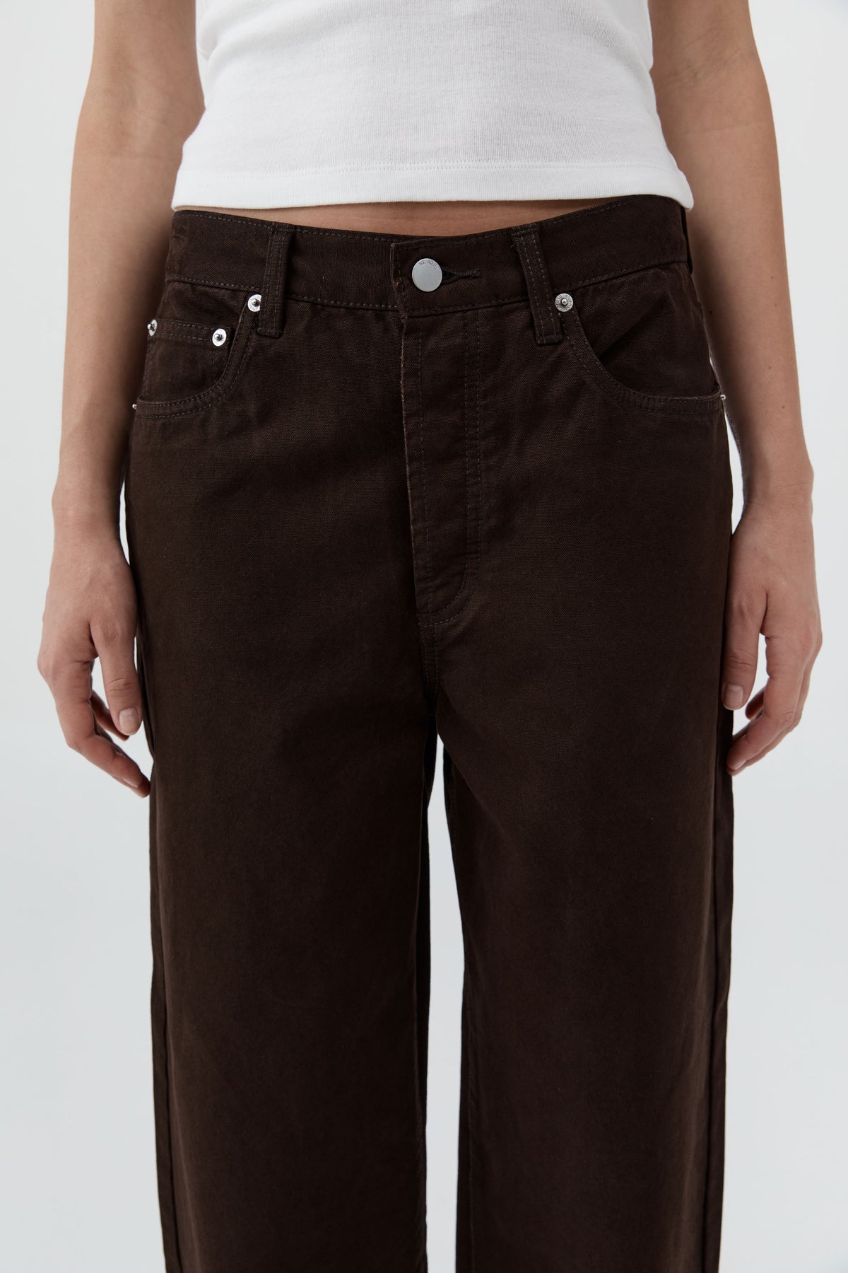 Canvas Classic Mid Rise Jeans - Bark