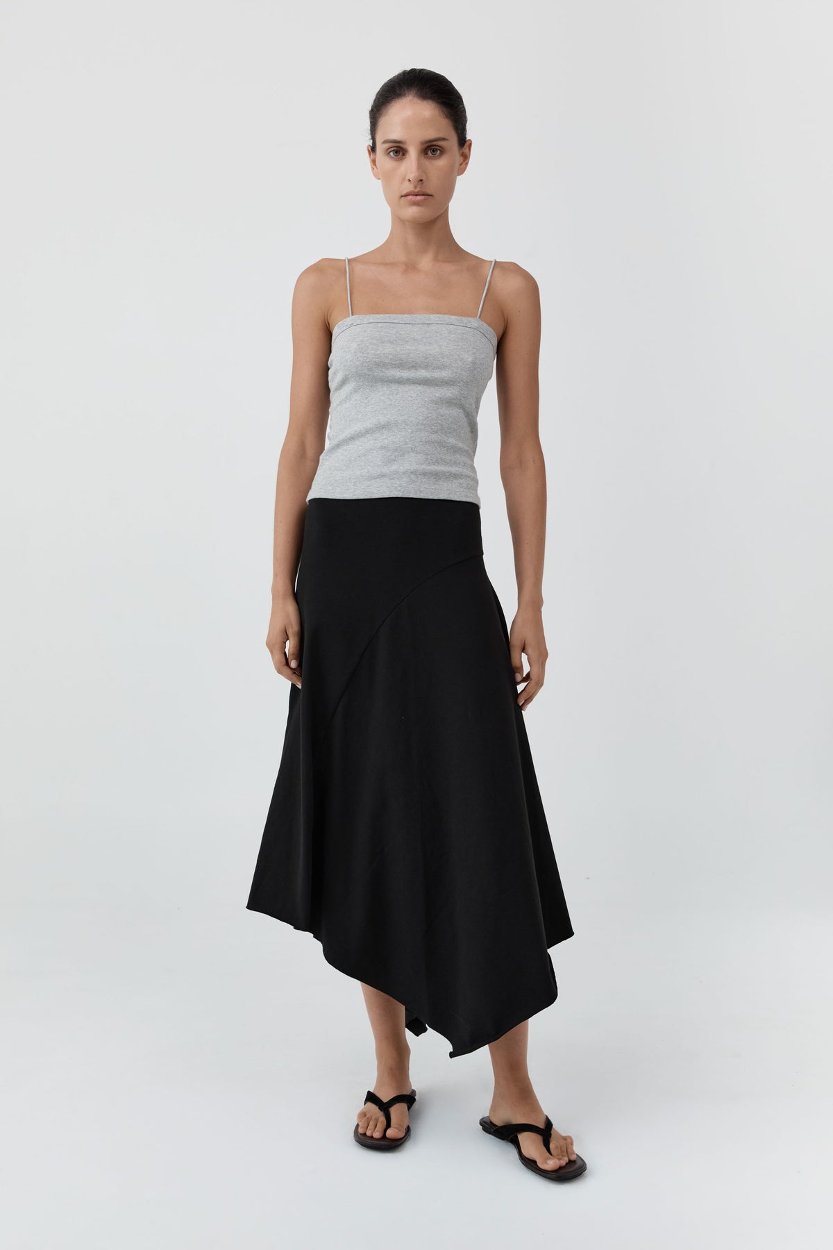 Asymm Drape Skirt - Black