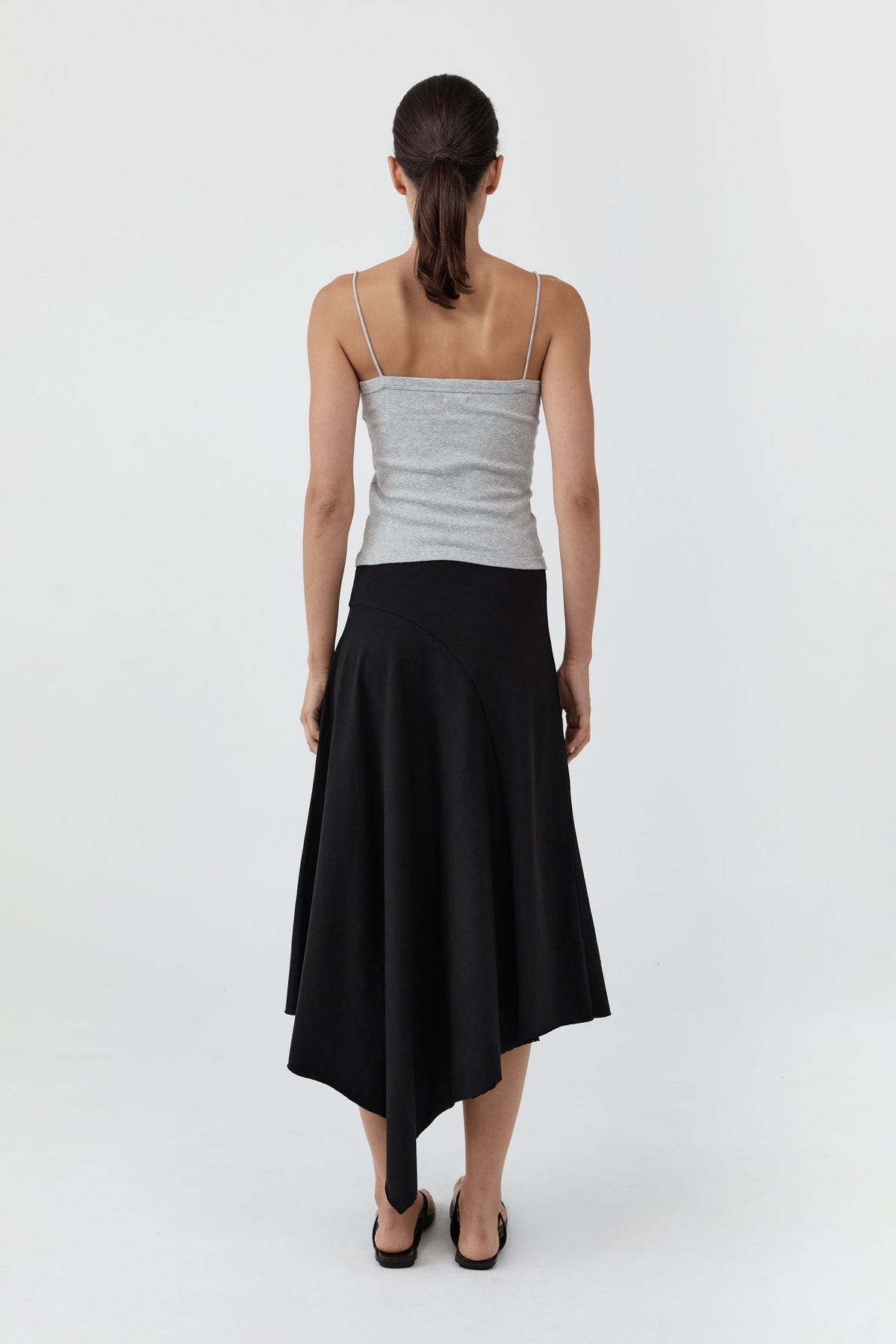 Asymm Drape Skirt - Black