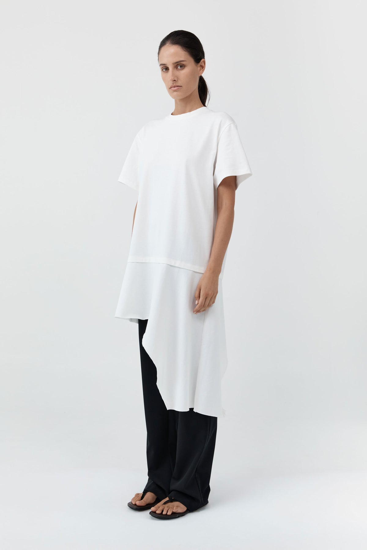Layered Tee Mini Dress - Off White