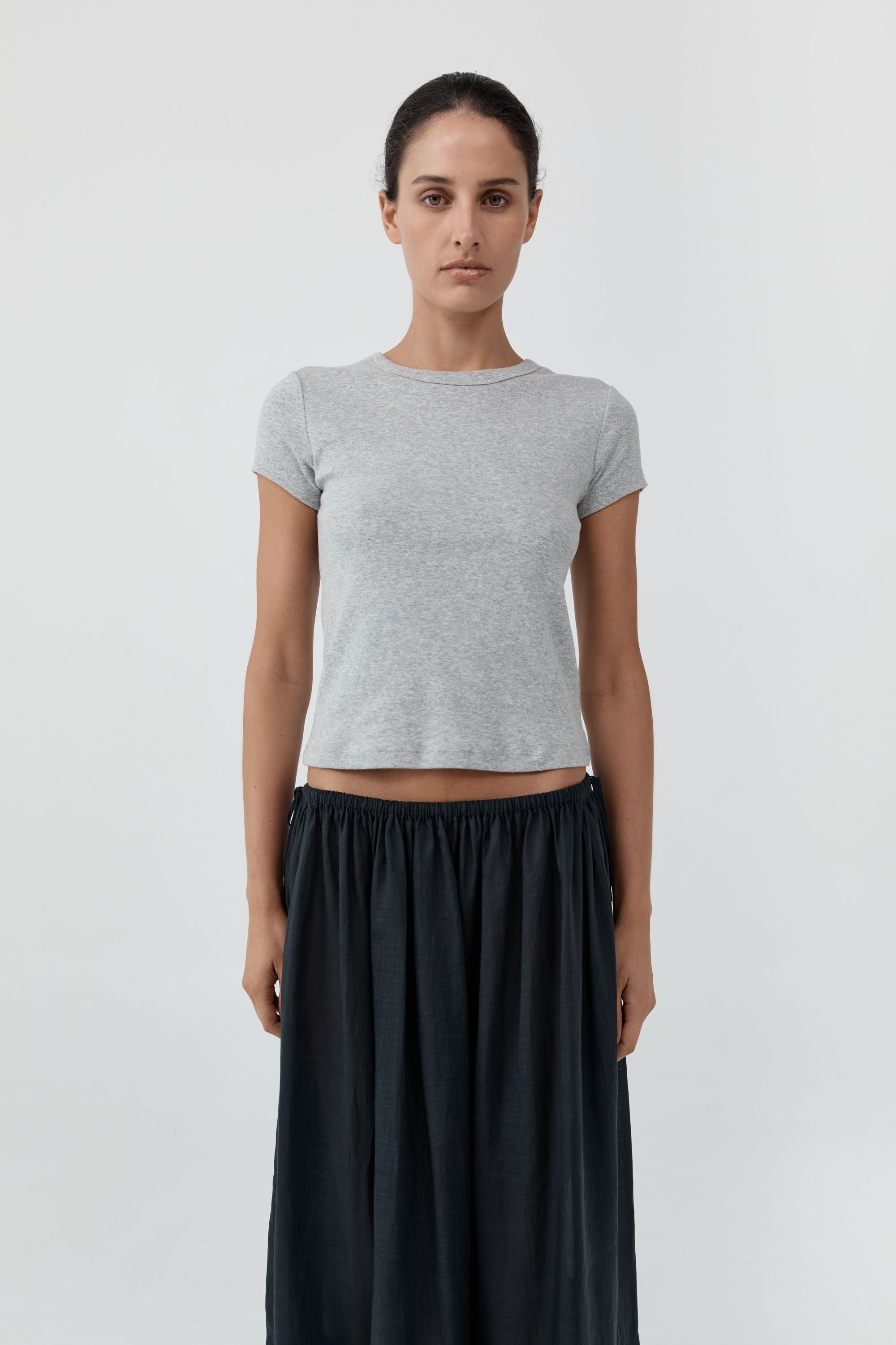 St. Agni | Canvas Pleat Cocoon Skirt - Black