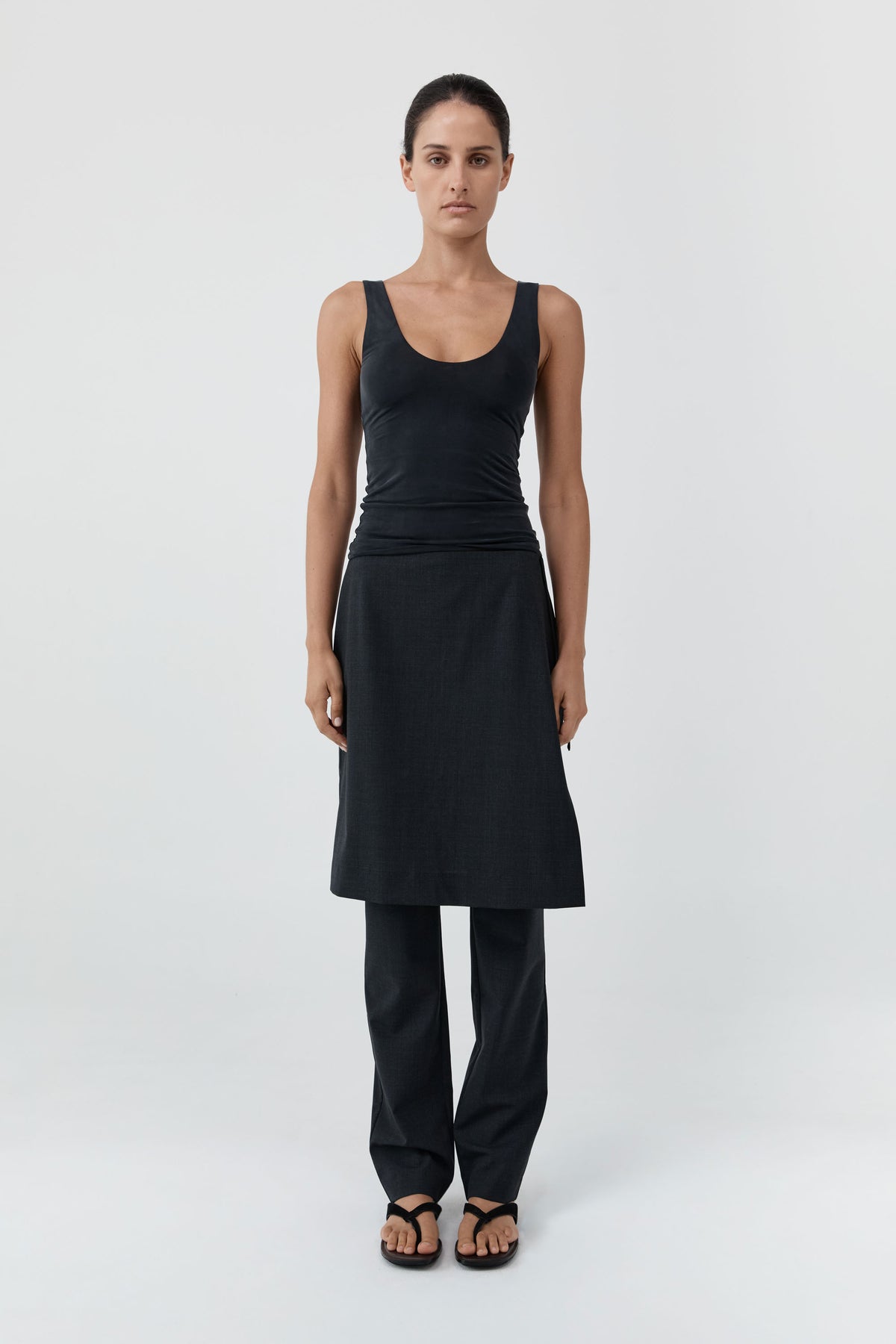 Wool Sarong Pants - Dark Graphite