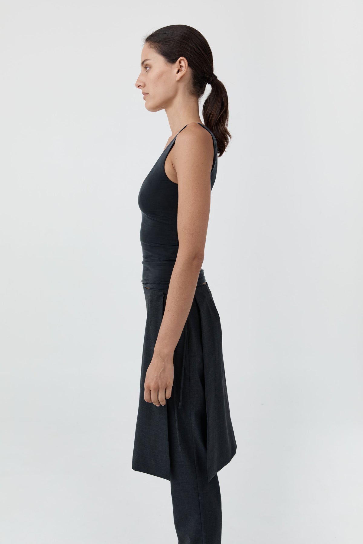 Wool Sarong Pants - Dark Graphite