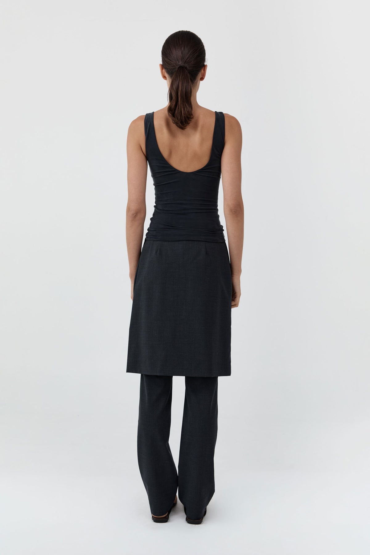 Wool Sarong Pants - Dark Graphite