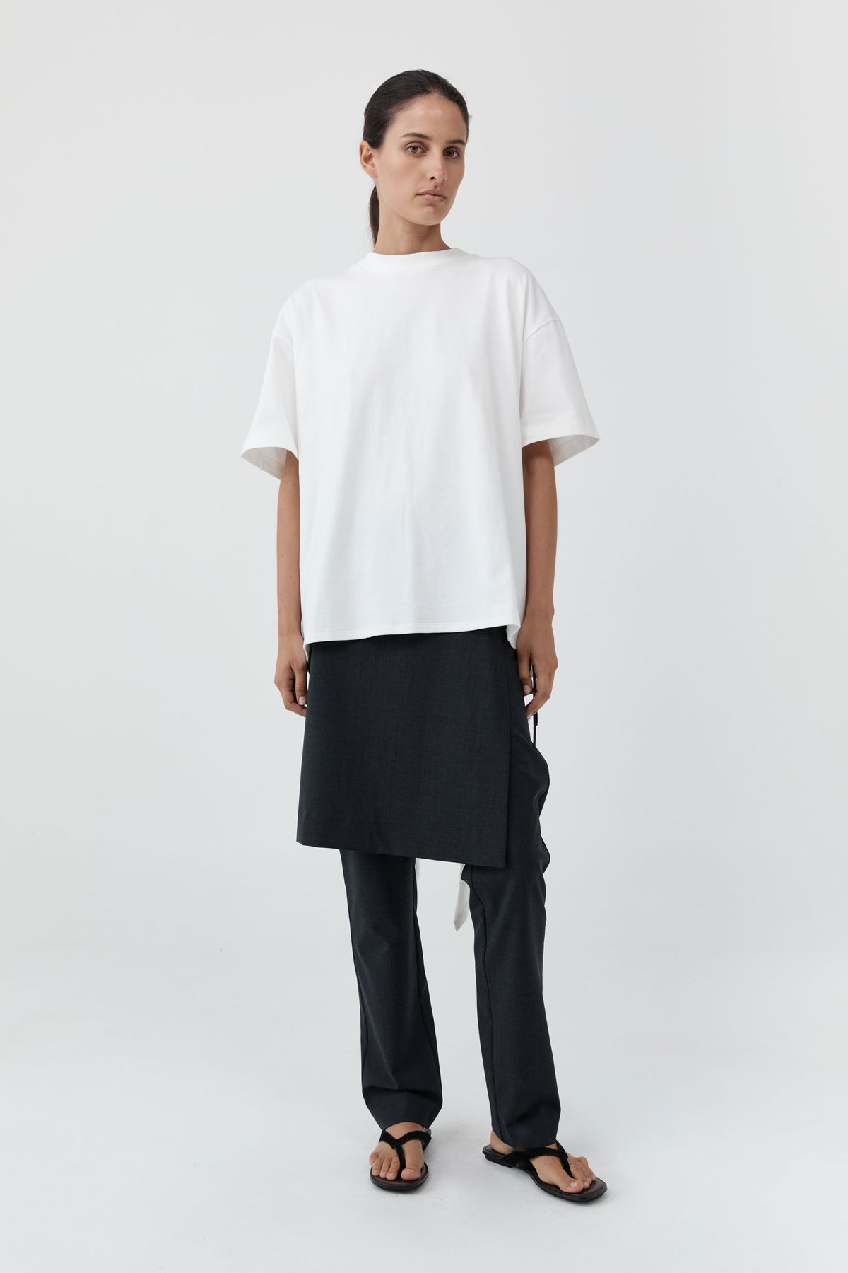 Cotton Jersey Split Back Tee - Off White