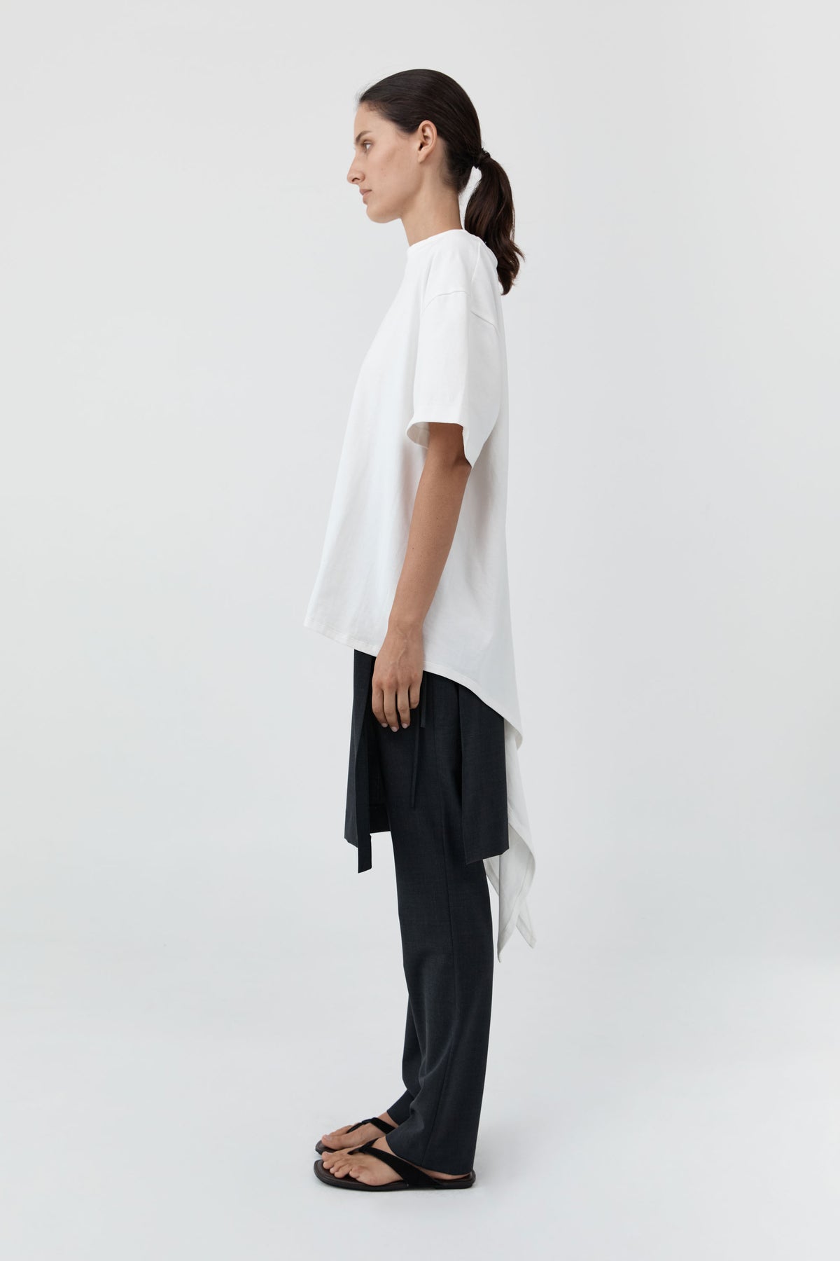 Cotton Jersey Split Back Tee - Off White