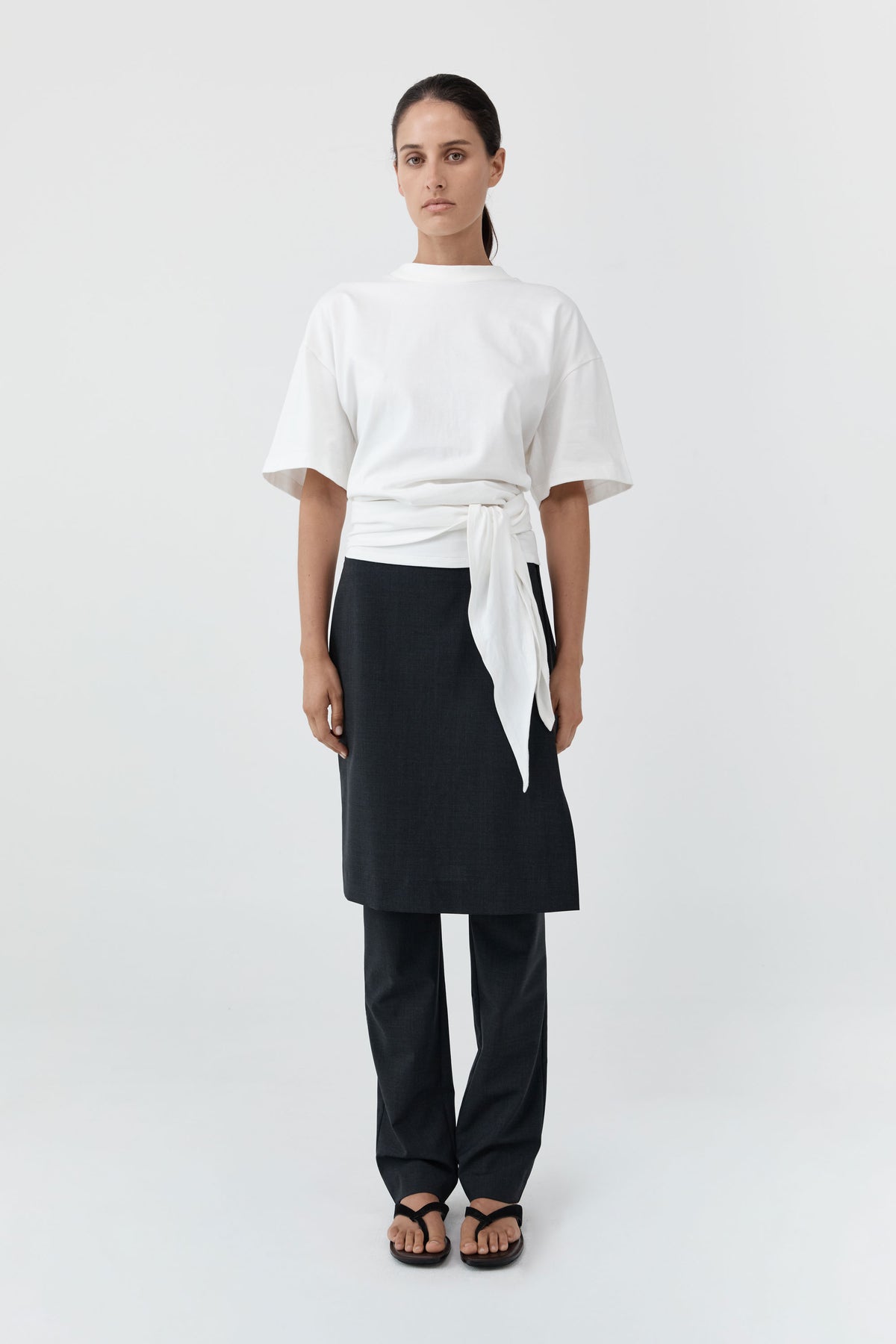 Cotton Jersey Split Back Tee - Off White