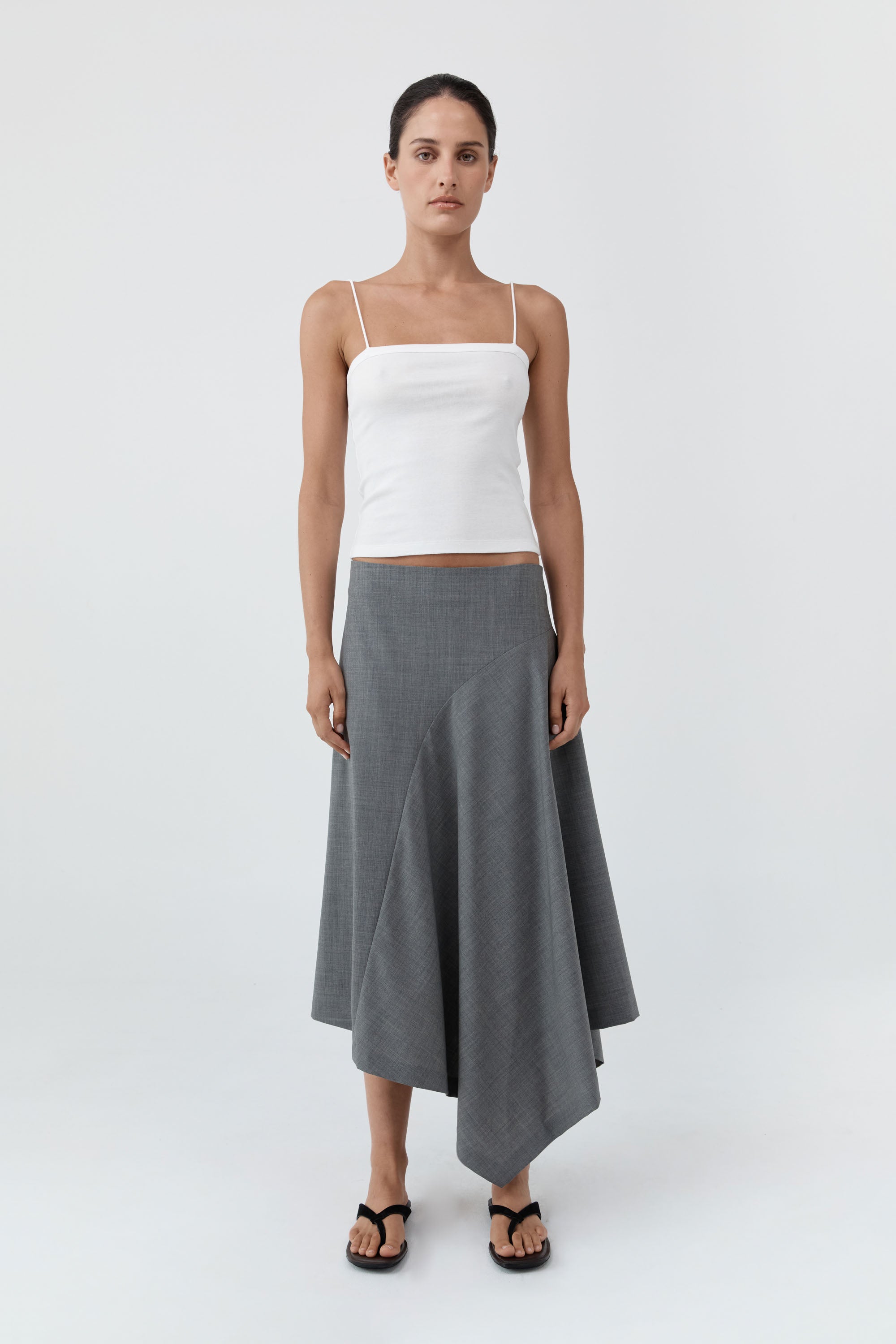 Wool Asymm Skirt - Pumice