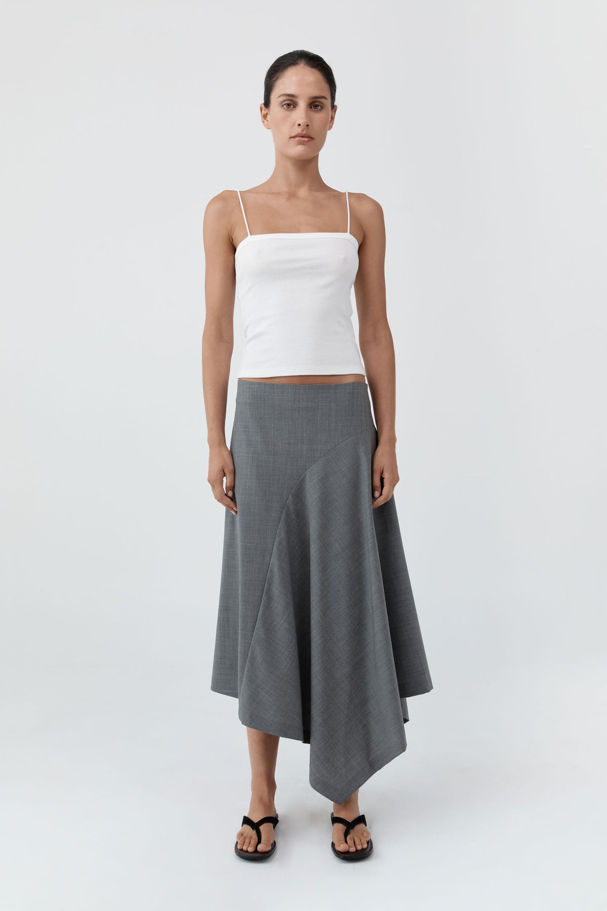 Wool Asymm Skirt - Pumice