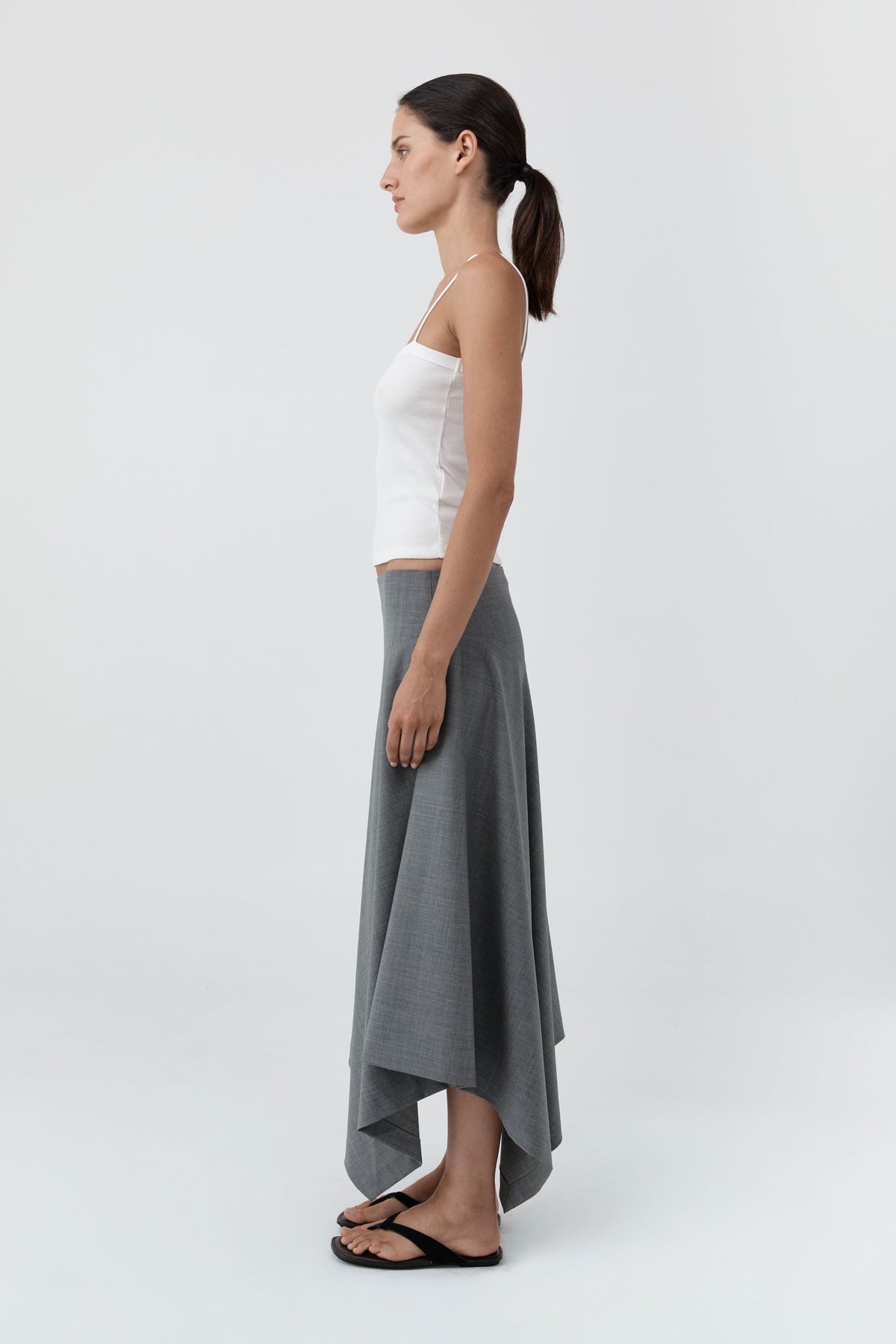 Wool Asymm Skirt - Pumice