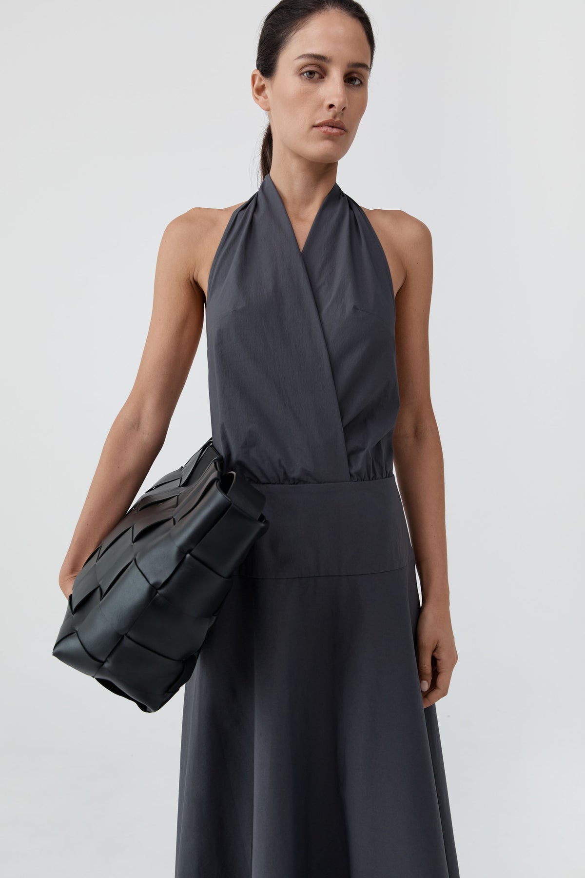 Halter Circle Hem Dress - Iron Glaze