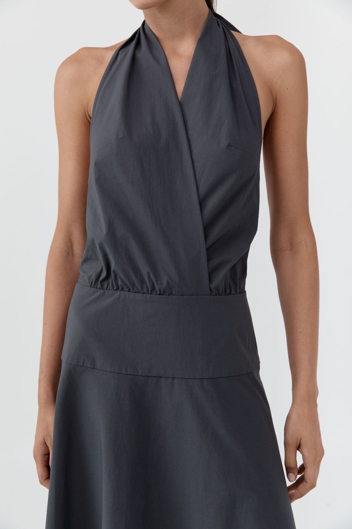 Halter Circle Hem Dress - Iron Glaze