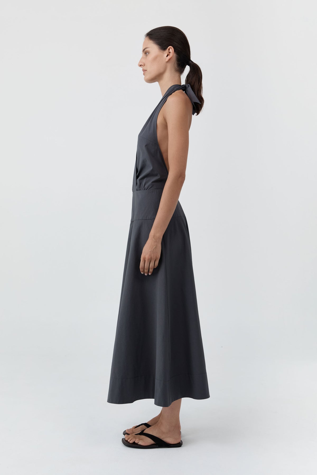 Halter Circle Hem Dress - Iron Glaze