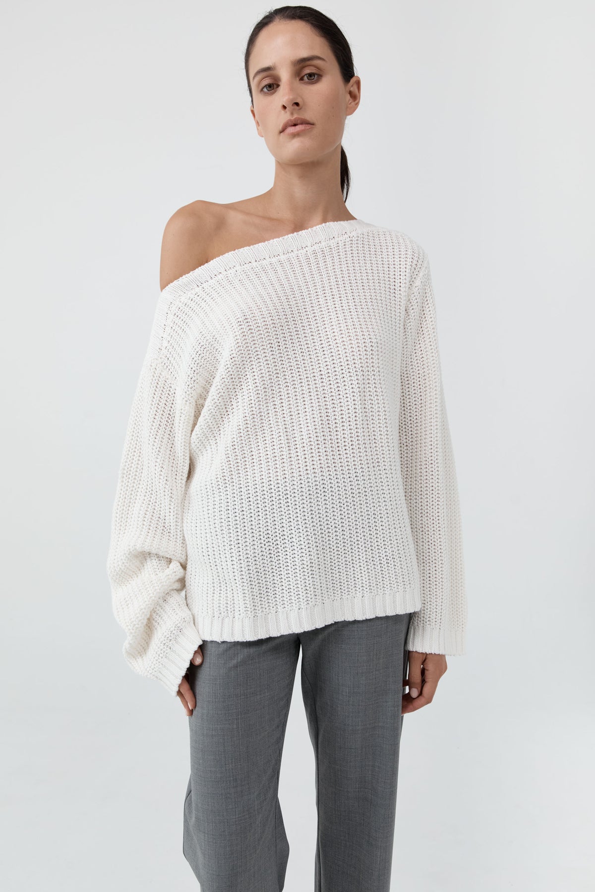 Relaxed Bateau Jumper - Off White