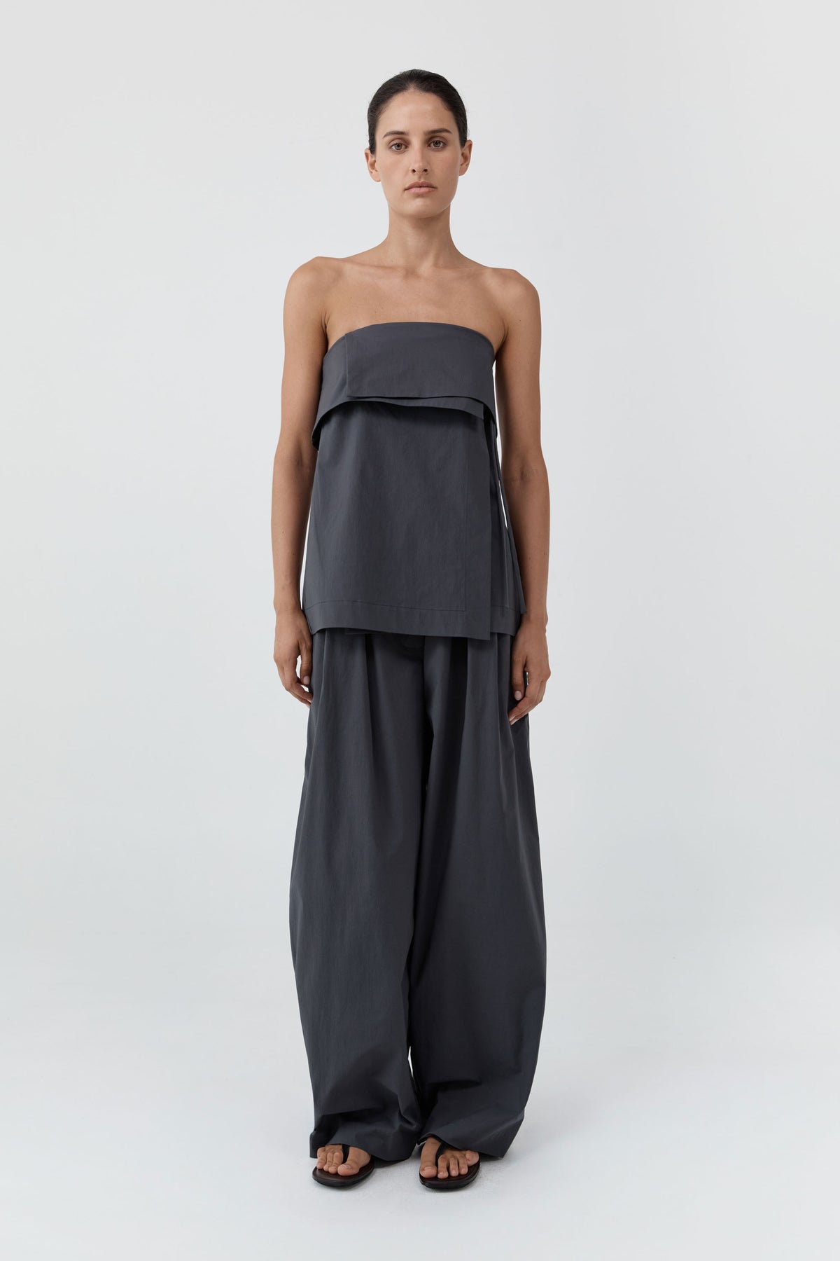 Relaxed Pleat Pants - Iron Glaze